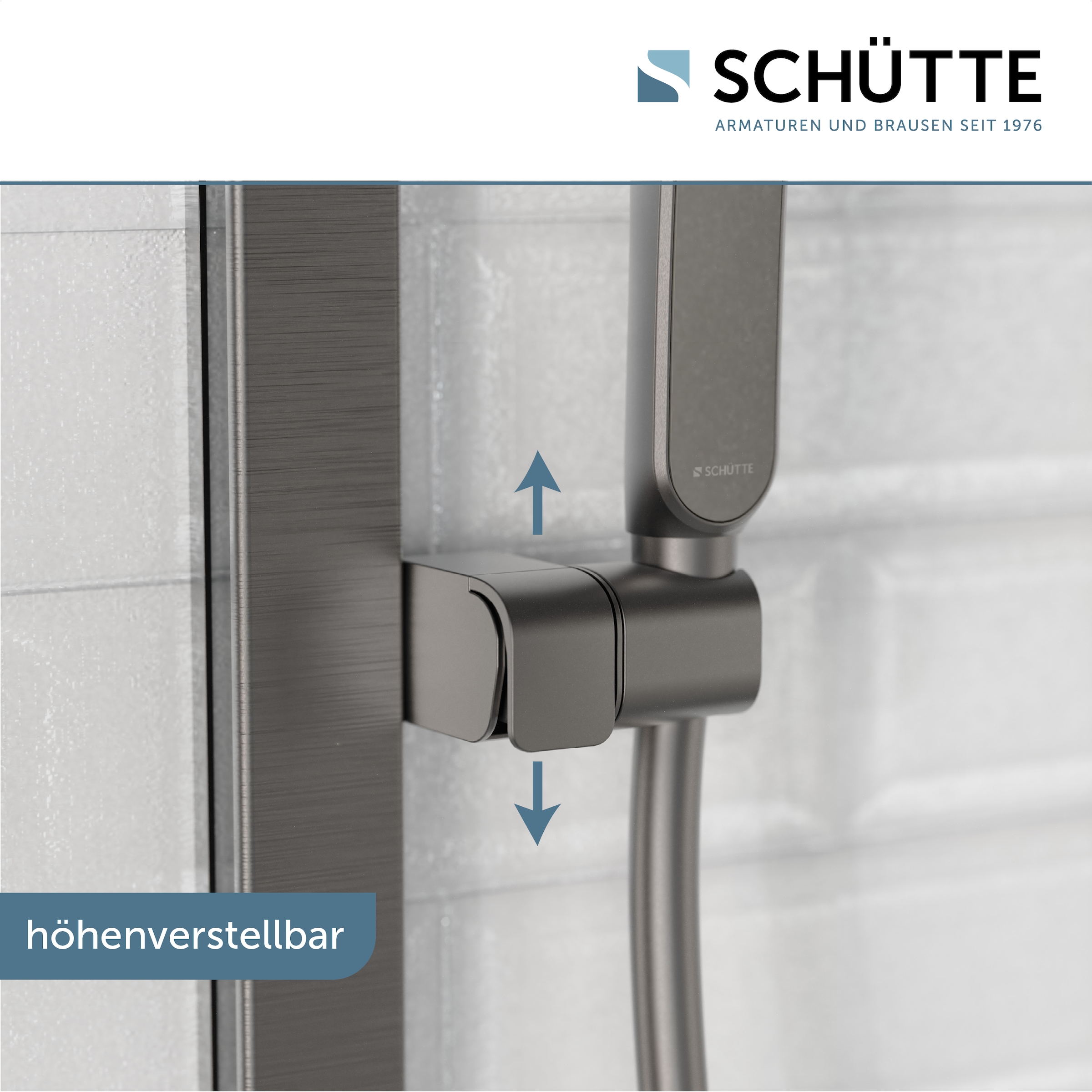 Schütte Stangenbrause-Set »KARIBIK«, (Komplett-Set, 4 tlg.), höhenverstellbar, mit Antikalk-Beschichtung, wassersparend