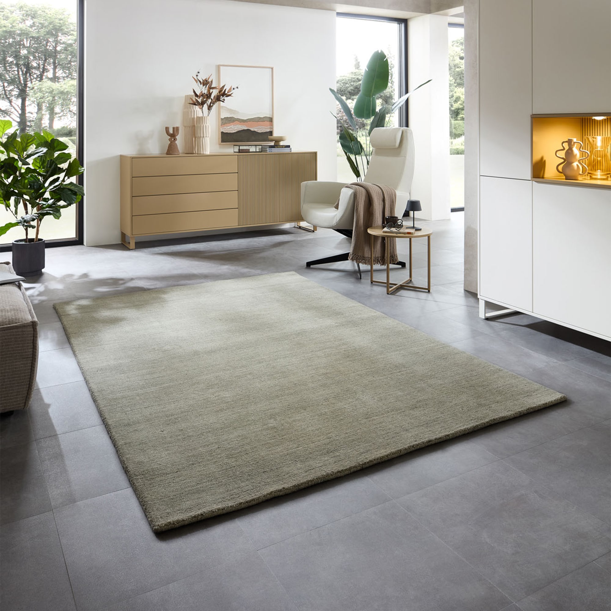 THEKO Teppich »San Diego« rechteckig 13 mm Höhe handgewebt, 60% Wolle, Knüpfoptik, meliert, leichter seidiger Glanz