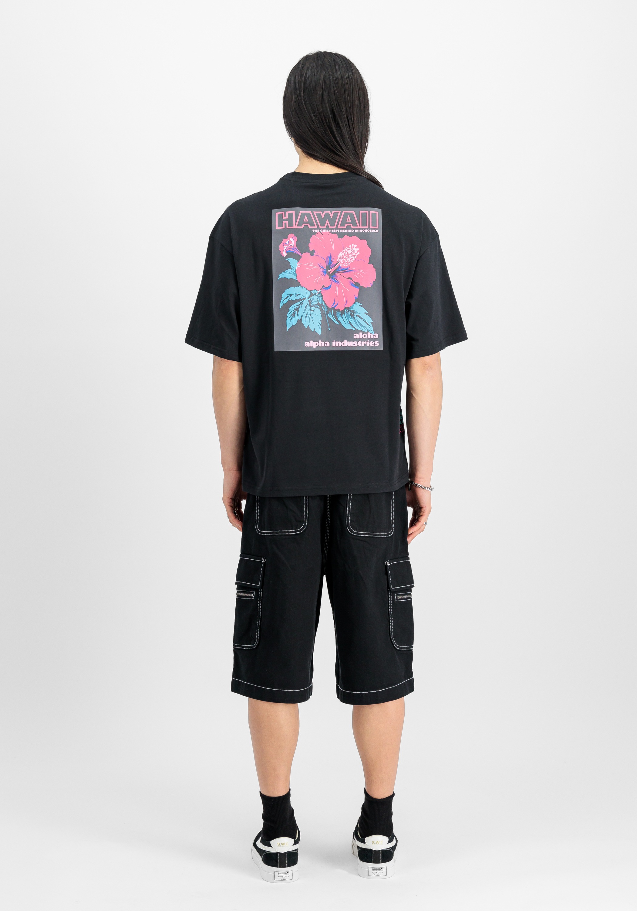 Alpha Industries T-Shirt »Alpha Industries Men - T-Shirts Aloha Flower Backprint T-Shirt«