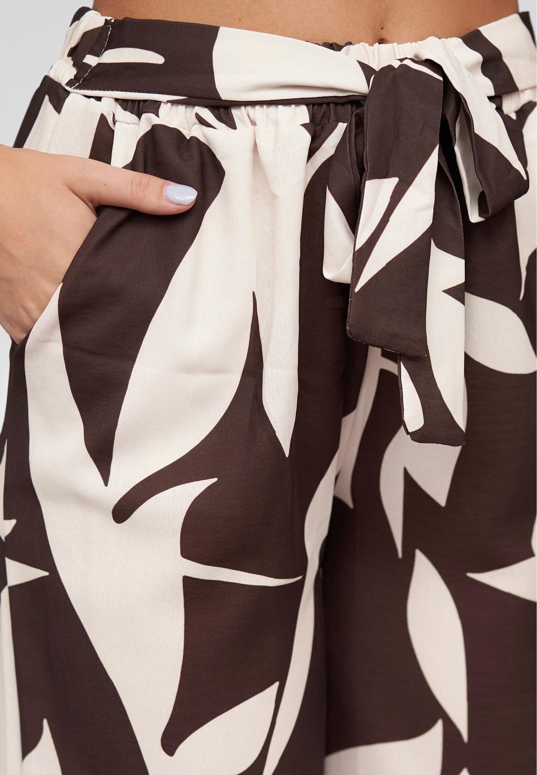 CLOUD 5IVE Stoffhose »CLOUD 5IVE Pants with tie belt and aop floral print«