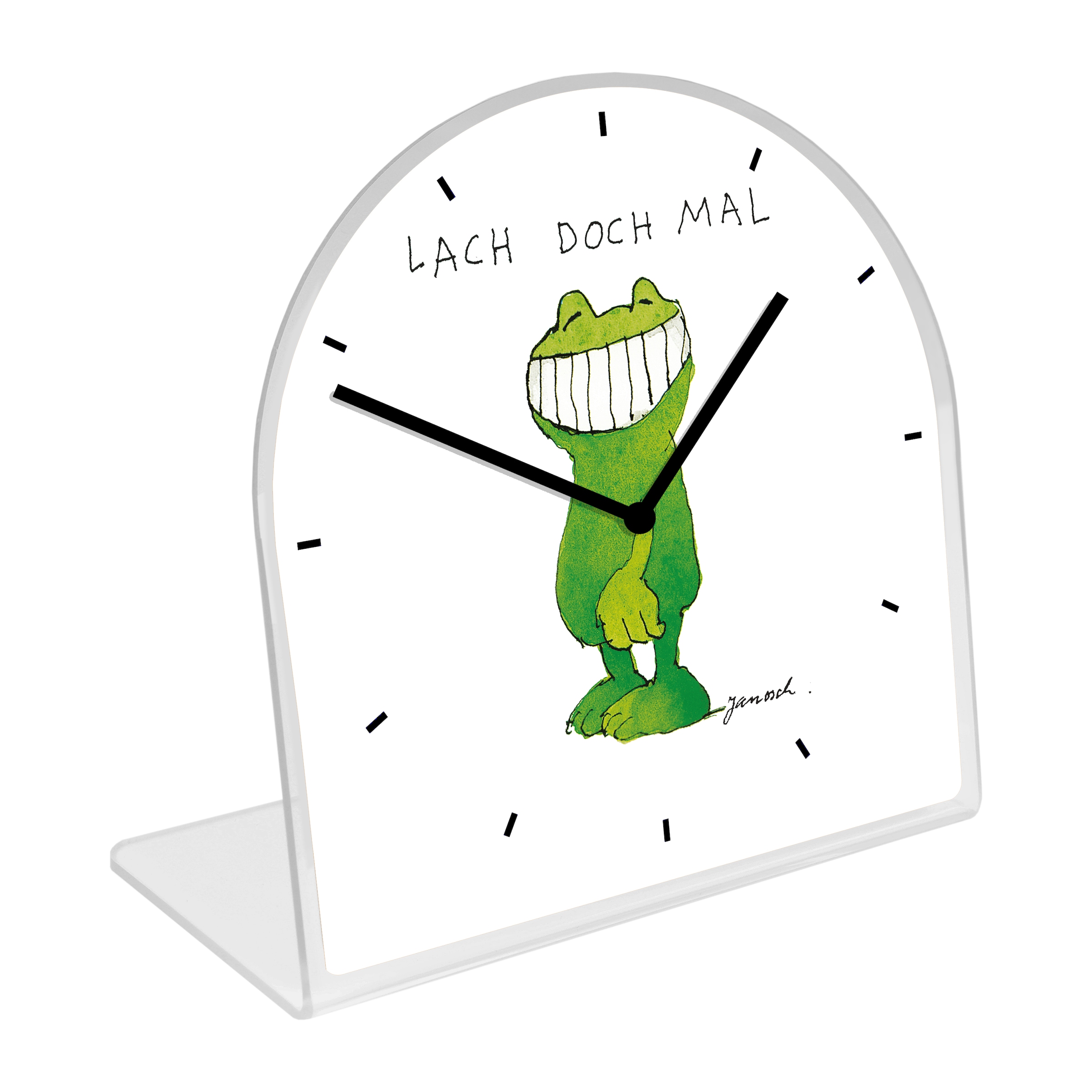 LuckyLinde Tischuhr »Der Frosch Janosch« Tischuhr aus Acrylglas, Uhr, bedruckt, geräuschlos, modern