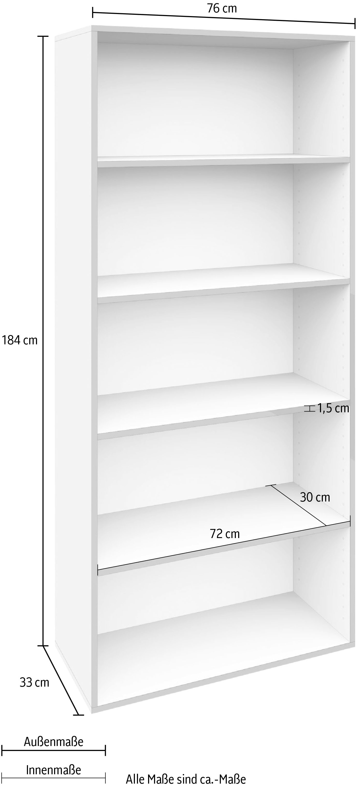 borchardt Möbel Regal »Kai«, Höhe 184 cm auf Rechnung bestellen