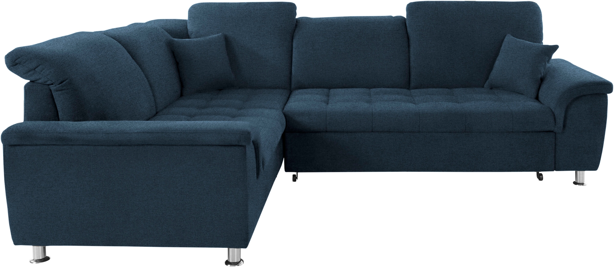 DOMO collection Ecksofa »Franzi, zeitlos und elegant, moderne Sitzheftung, L-Form«, wahlweise mit Kopfteilverstellung (dann Breite: 275 cm)