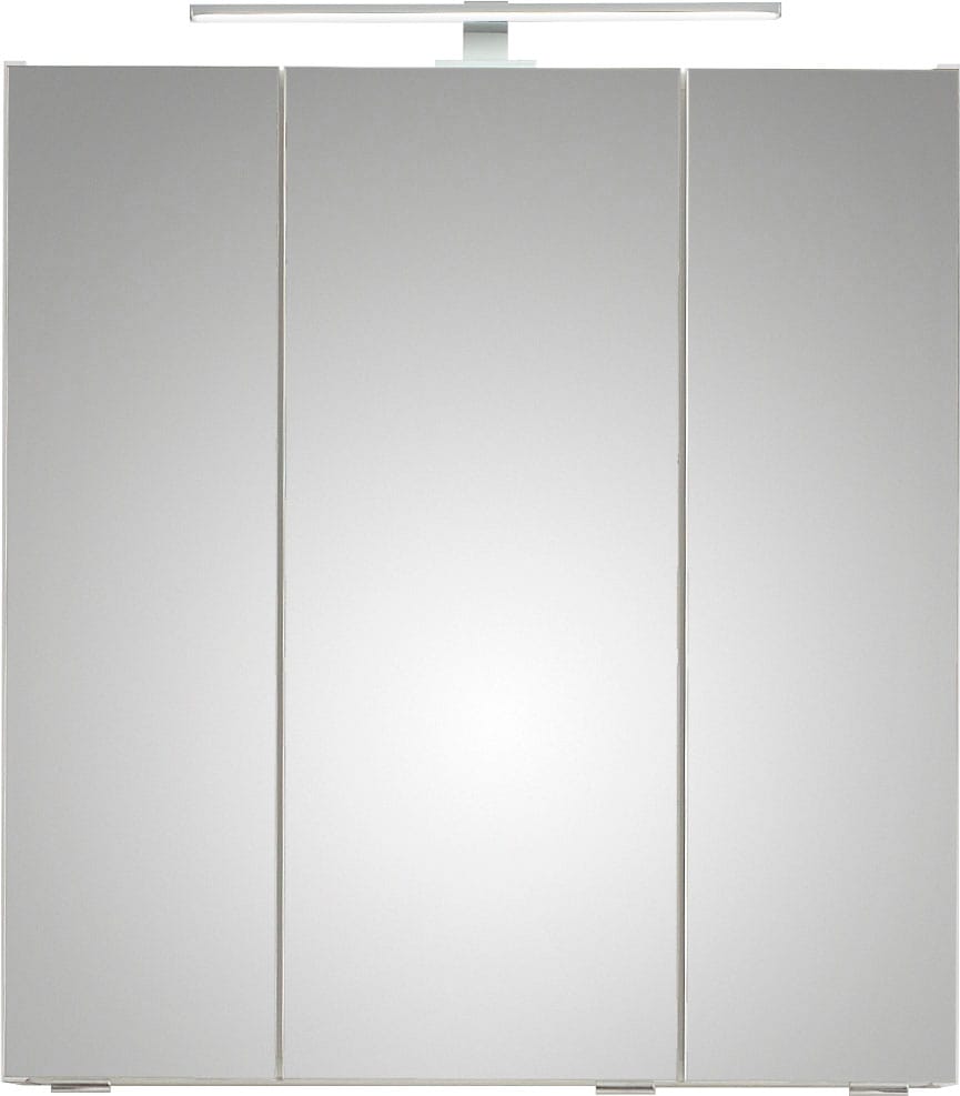 Saphir Badmöbel-Set »Quickset 5-teilig, Waschbeckenunterschrank mit LED-Spiegelschrank«, (11 St.), Unterschrank, Hängeschrank, Midischrank, inkl. Türdämpfer, 9 Türen