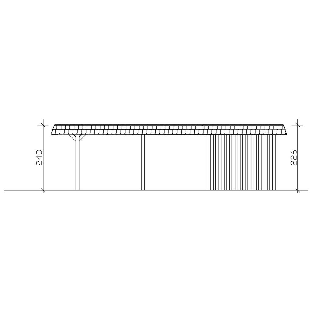 Skanholz Einzelcarport »Wendland«, Leimholz-Nordisches Fichtenholz, 291 cm, hellbraun