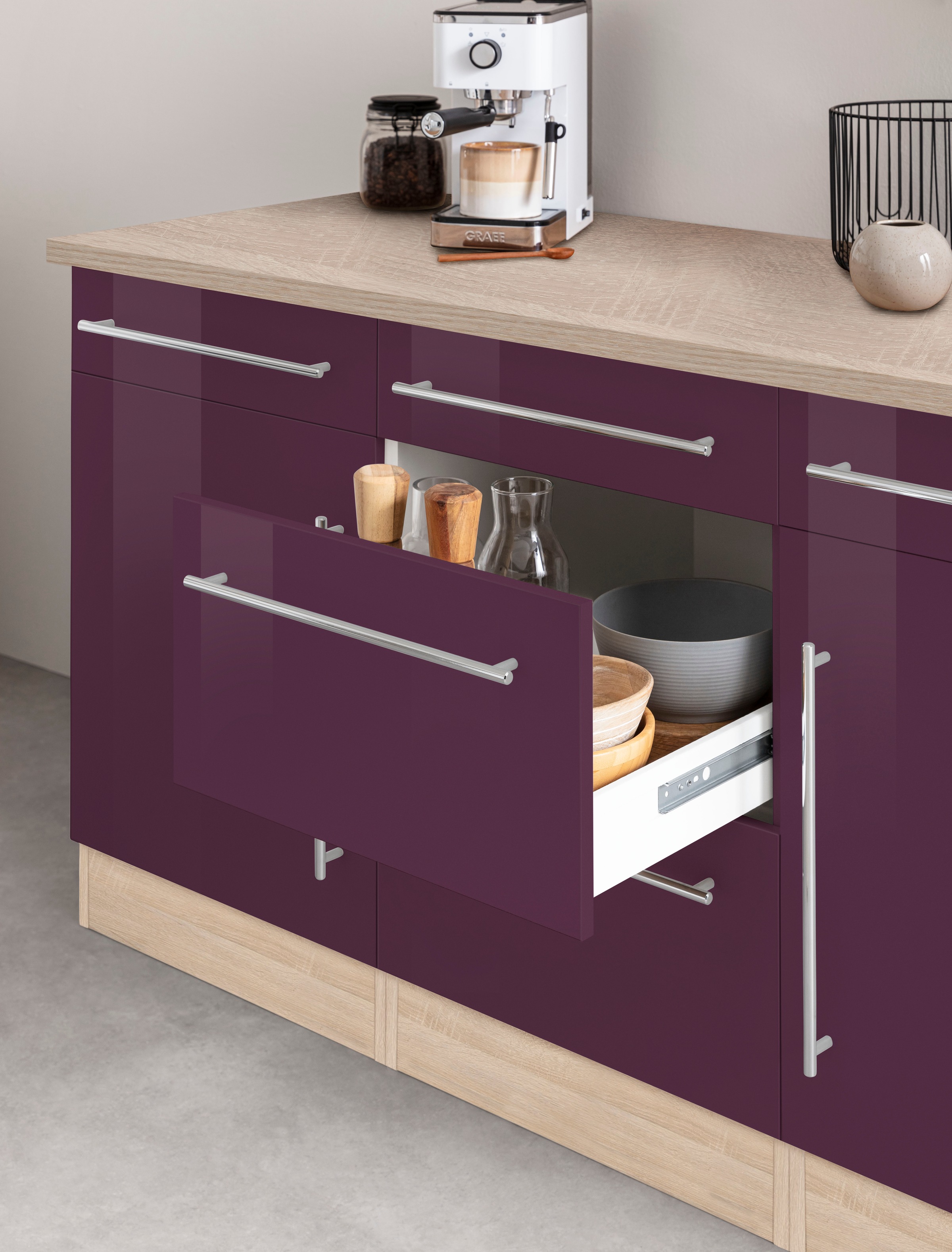 KOCHSTATION Küchenzeile KS-Samos, Breite 170 cm, wahlweise mit E-Geräten, m günstig online kaufen