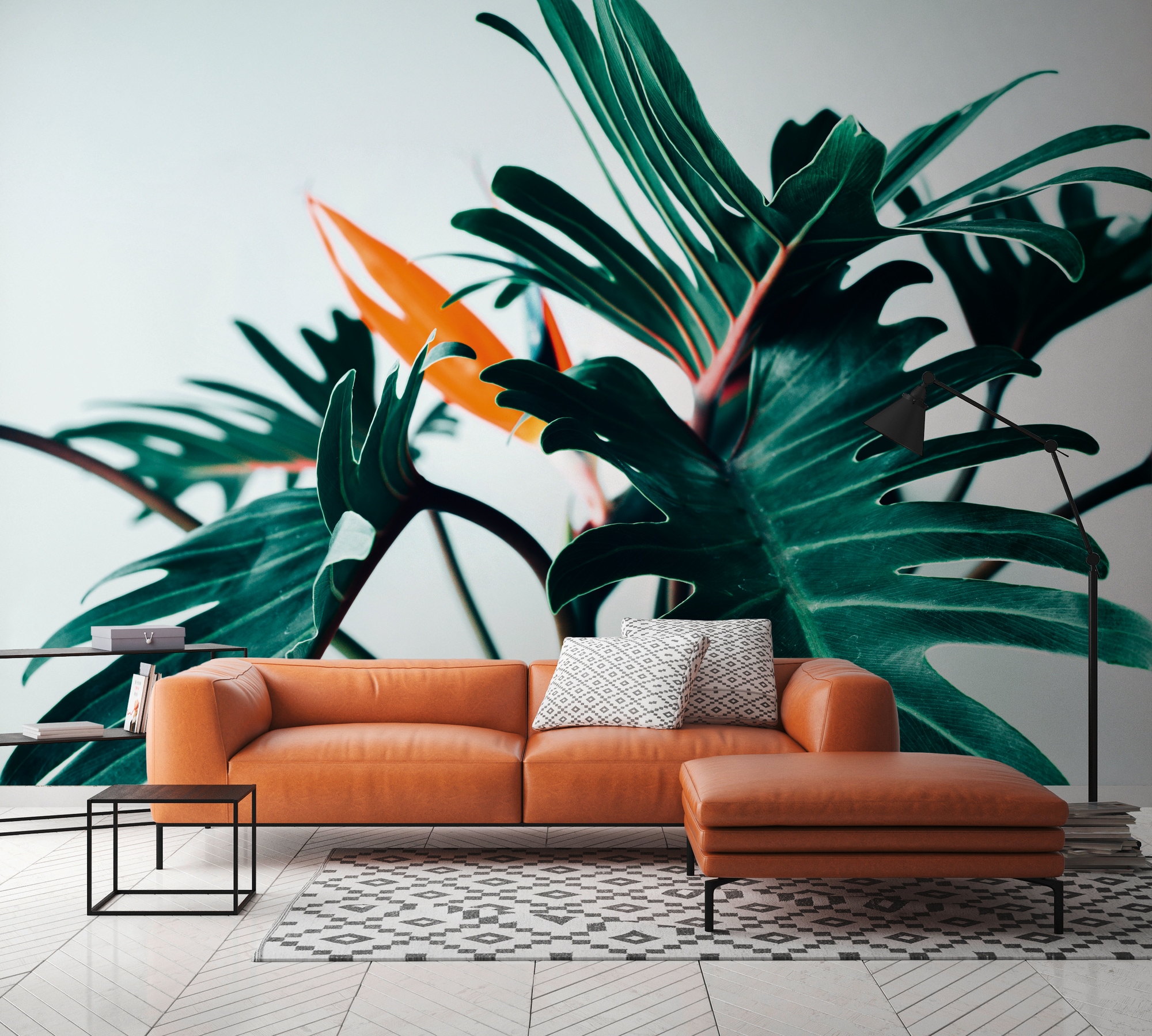 A.S. Création Vliestapete »PflanzenFototapete Monstera Dunkelgrün Orange« m günstig online kaufen