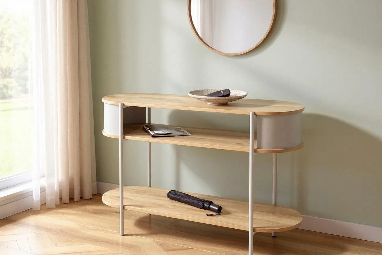 HAKU Konsolentisch »Beistelltisch« 1 Stk. tlg. oval - aus MDF Braun B/T/H 110/39/76 cm