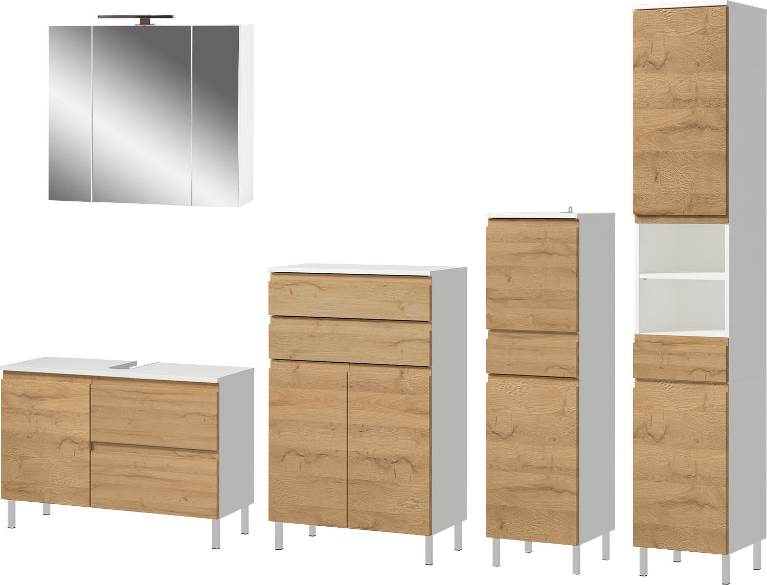 GERMANIA Badmöbel-Set »Torrance«, (5 St.), Unterschrank, Spiegelschrank mit günstig online kaufen
