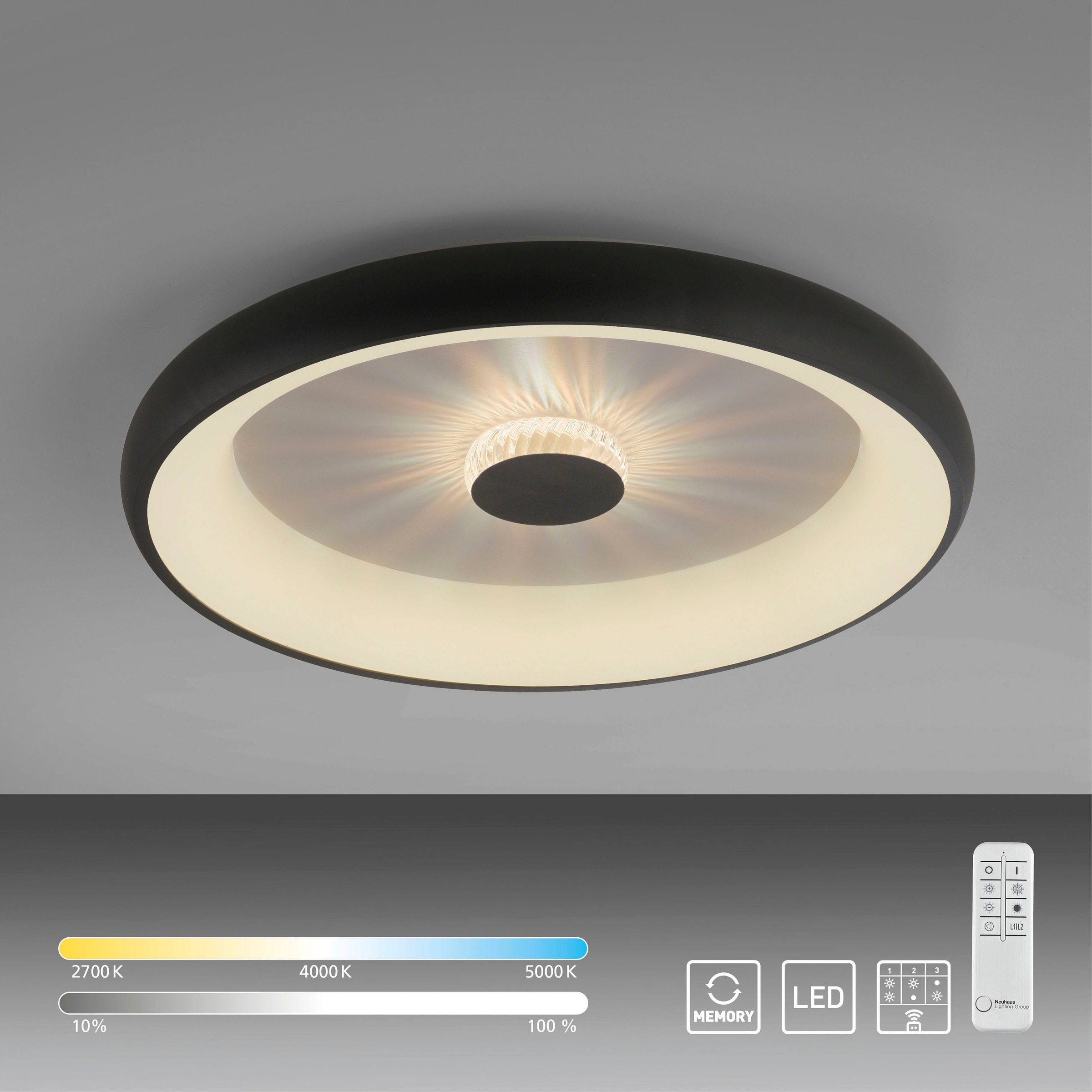 JUST LIGHT Deckenleuchte »VERTIGO«, 1 flammig, Leuchtmittel LED-Board   LED günstig online kaufen