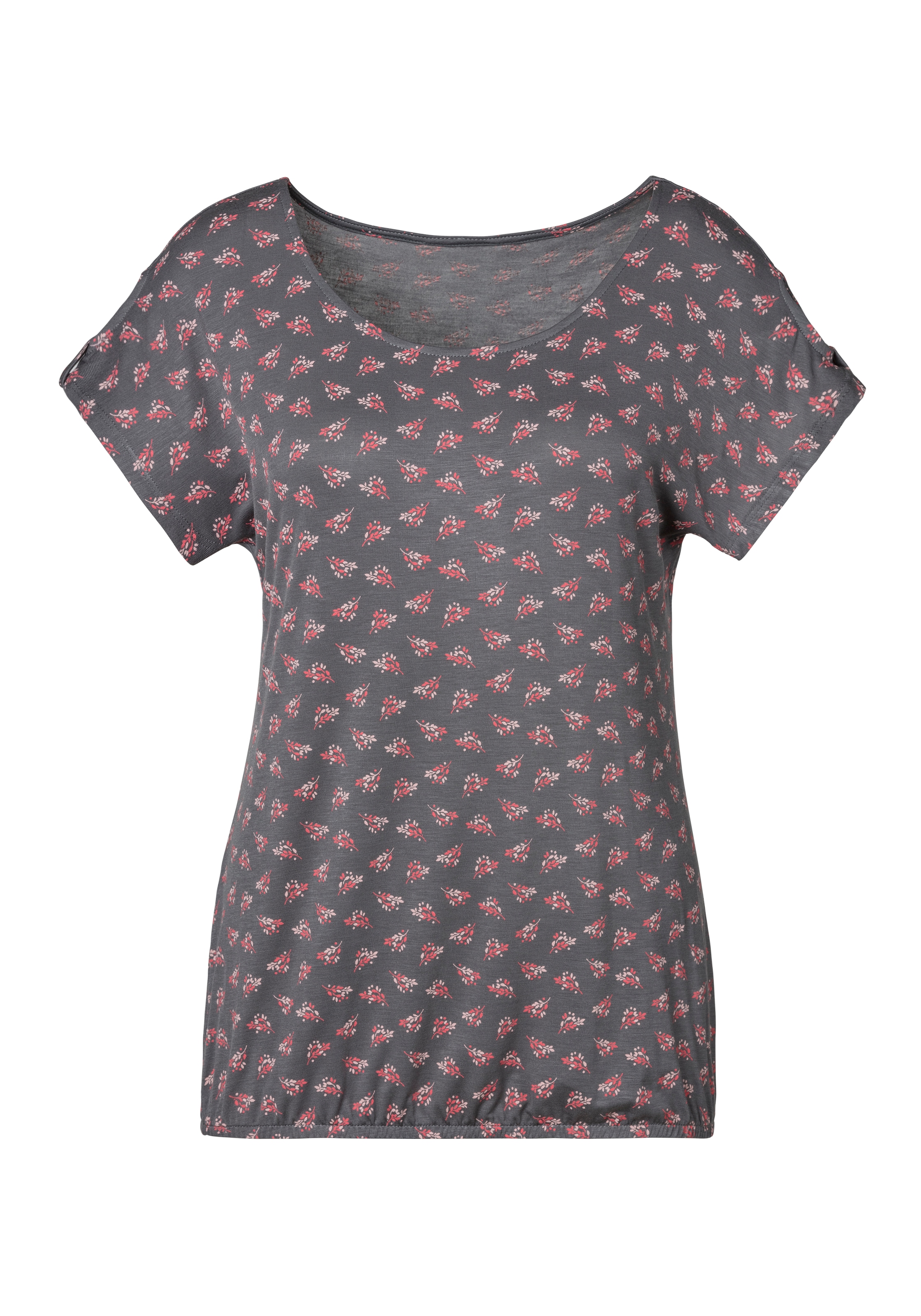LASCANA T-Shirt »mit kleinem Cut-Out am Ärmel«, (2er-Pack), aus weichem Viskose-Stretch