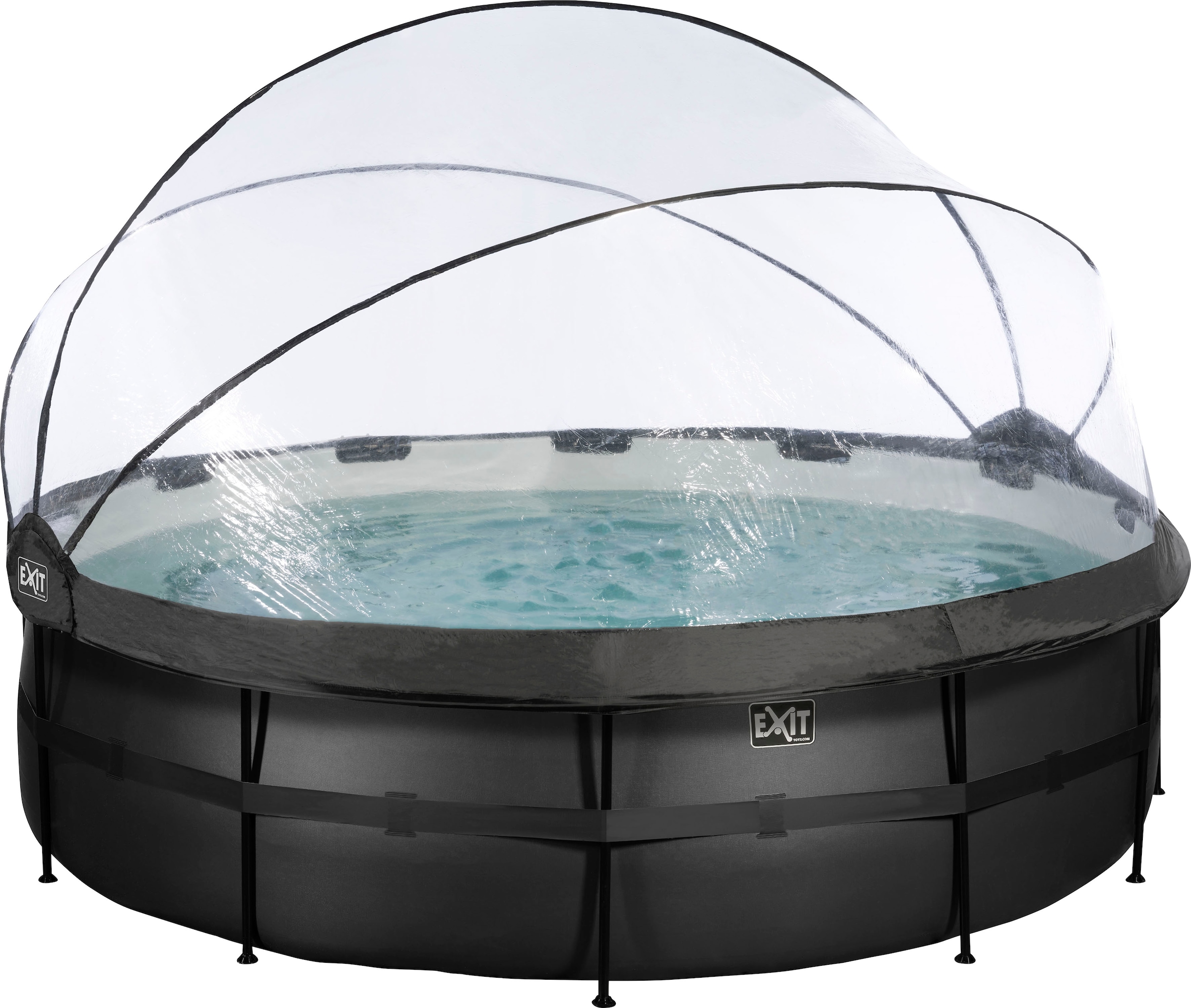 EXIT Framepool »inkl. multifunktionaler Poolabdeckung«, (Set, 4 tlg.), ØxH: 488x 122 cm, mit Sandfilteranlage und Sicherheitsleiter
