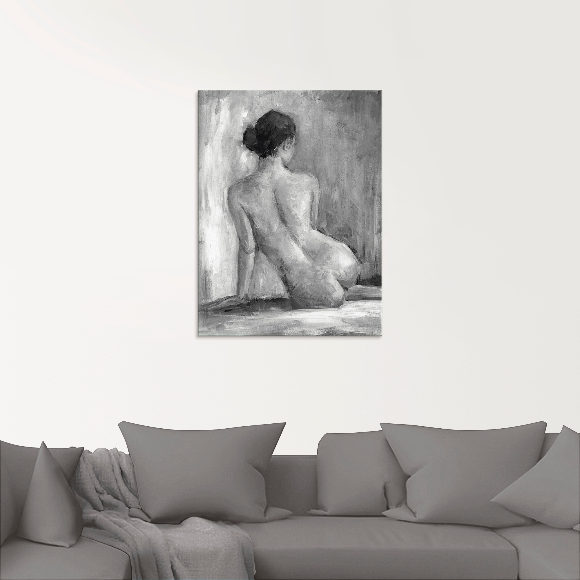 Artland Glasbild »Figur in schwarz & weiß I«, Frau, (1 St.), in verschiedenen Größen