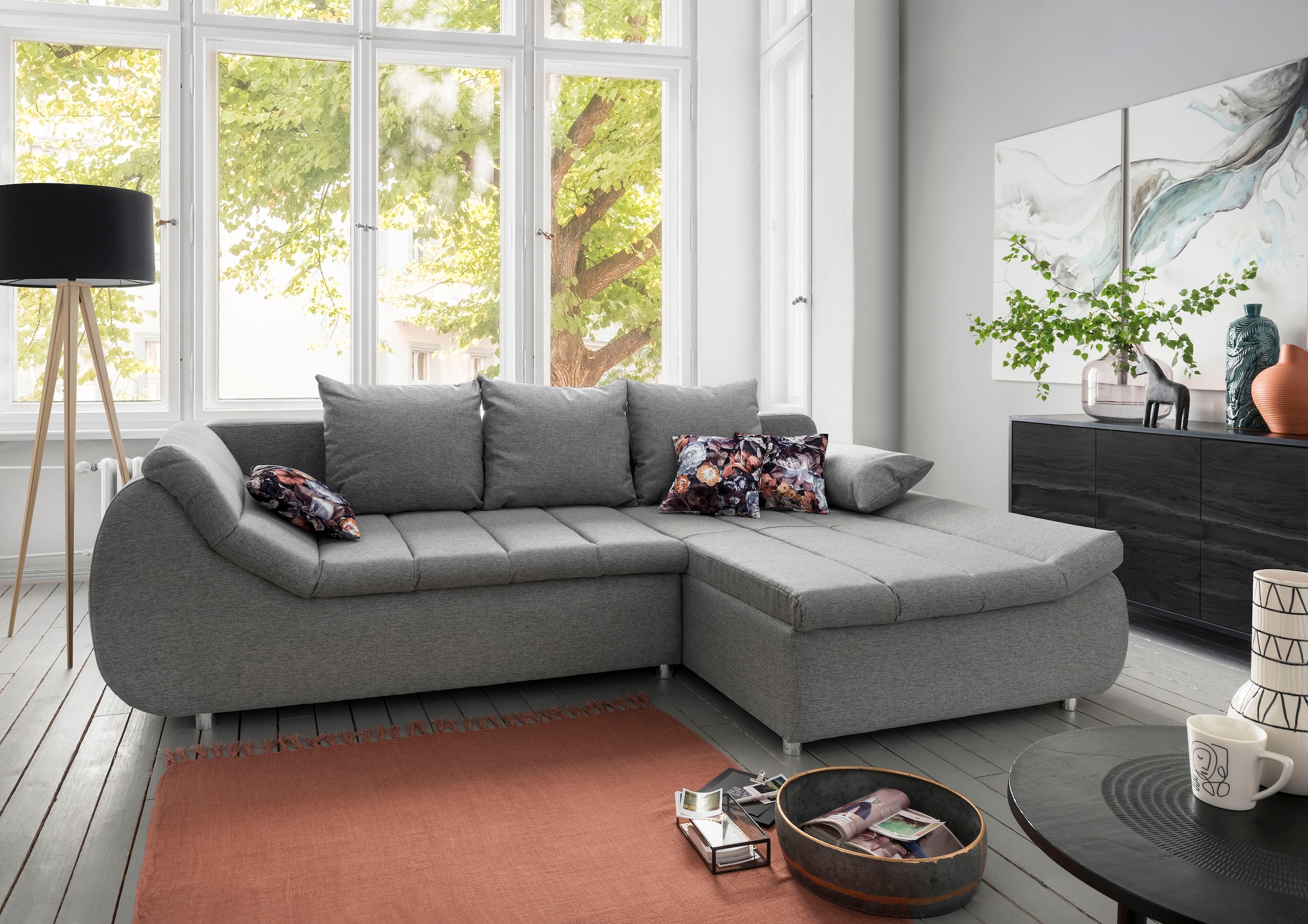 INOSIGN Ecksofa »Imola elegant und modern, aktuelle Steppung im Sitz, beque günstig online kaufen