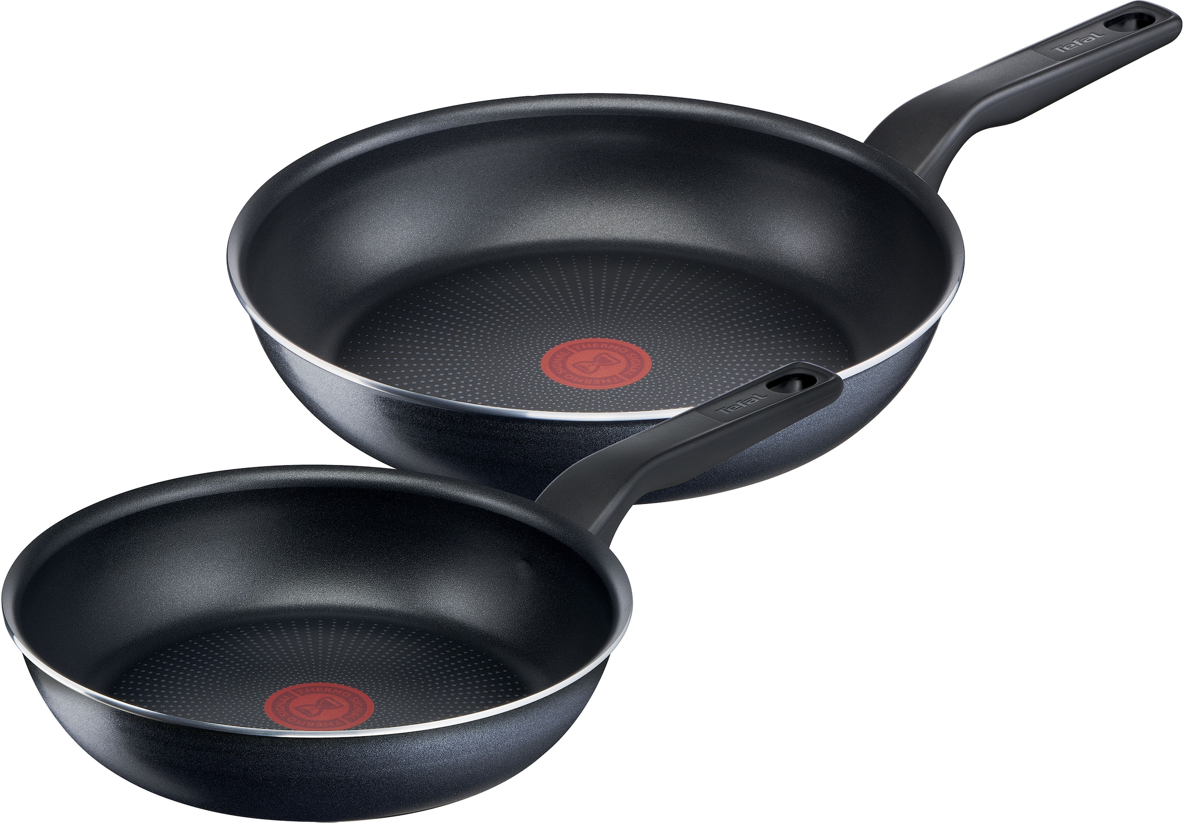 Tefal Pfannen-Set »XL Force«, Aluminium, (Set, 2 tlg., je 1 Pfanne Ø 24/28 cm, H: 6 cm), Antihaft, Thermo-Signal, tiefe Form, alle Herdarten außer Induktion