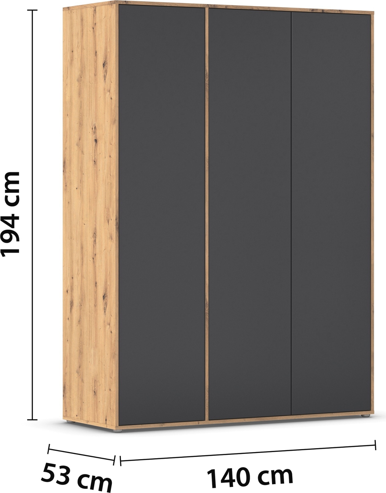 rauch Drehtürenschrank »Kleiderschrank Schrank Garderobe Wäscheschrank NABILA viel Stauraum«, (in 3 verschiedenen Ausstattungen BASIC/CLASSIC/PREMIUM), in 2 Breiten mit Push-to-Open Funktion TOPSELLER MADE IN GERMANY
