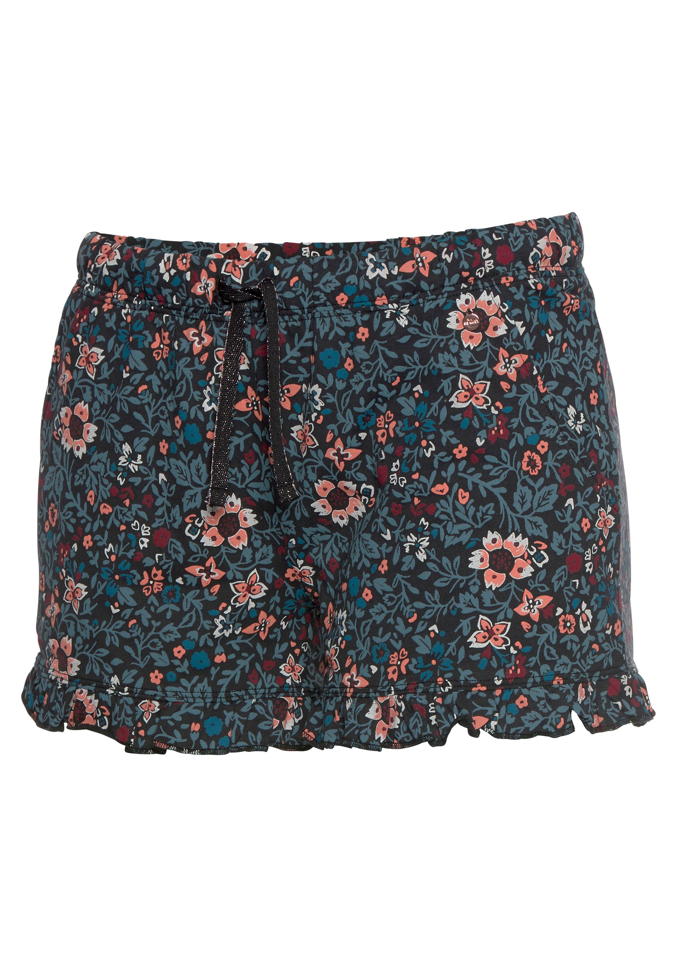 s.Oliver Schlafshorts  im Allover-Muster mit Kräuselsäumen