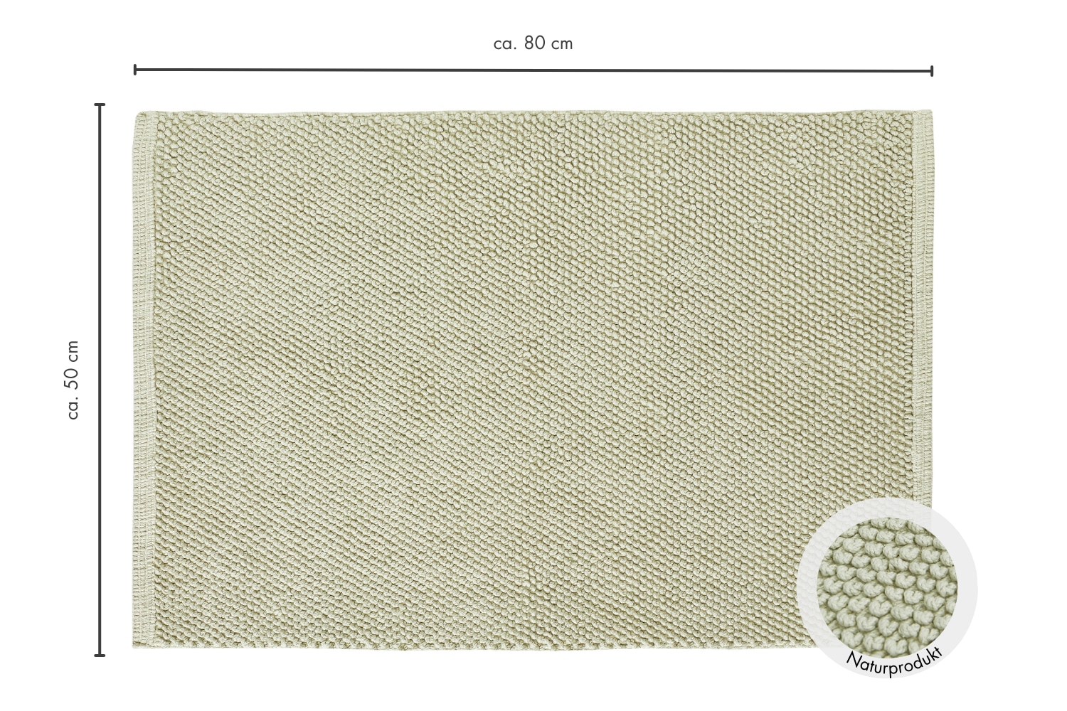 LUXOR living Badematte »Atlanta, 50x80 cm«, fußbodenheizungsgeeignet-beidseitig nutzbar, Badteppich, Duschvorleger, Uni Farben, saugstark