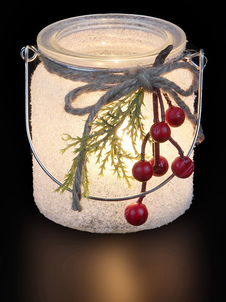 Ambiente Haus Teelichthalter »Xmas Glas mit Griff - Beeren, Weihnachtsdeko«,  (1 St.) online bei