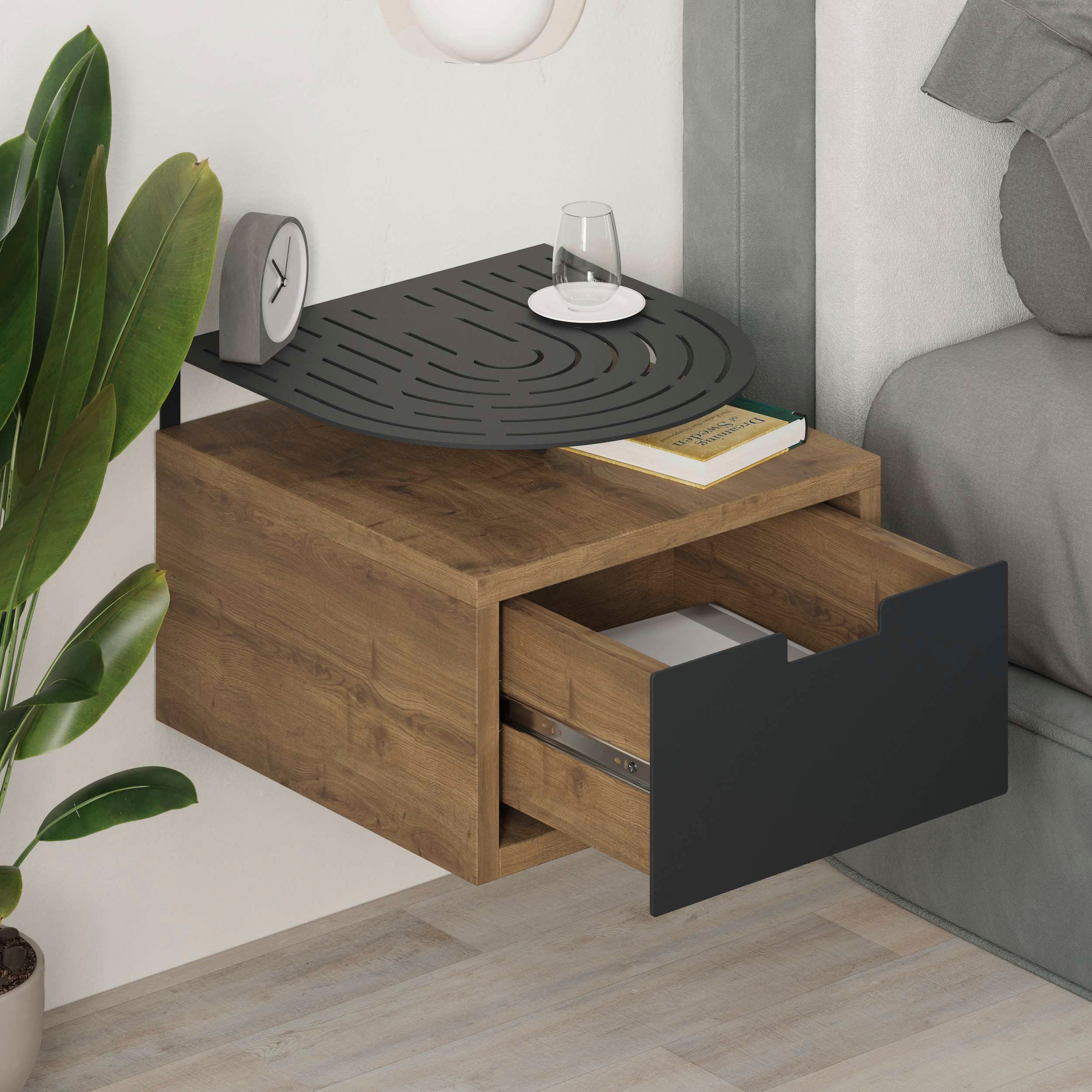 Decortie Nachttisch »OSLO NACHTTISCH«, (Packung, 1 St.), Leichte Montage, Lagerung, Platzsparend