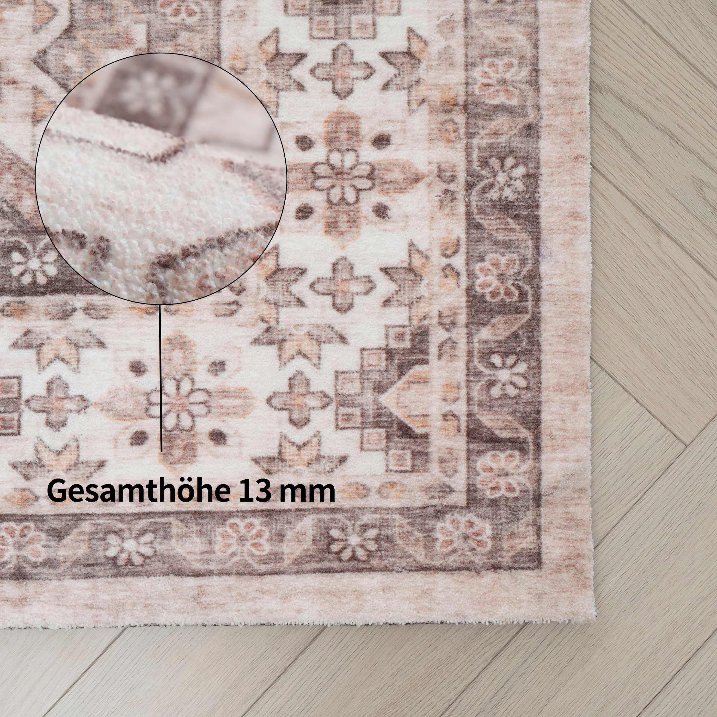 my home Teppich »Abbas, Druckteppich, orientalisches Design«, rechteckig, 13 mm Höhe, Orient-Optik, Kurzflor, bedruckt, weich, Wohnzimmer, Schlafzimmer