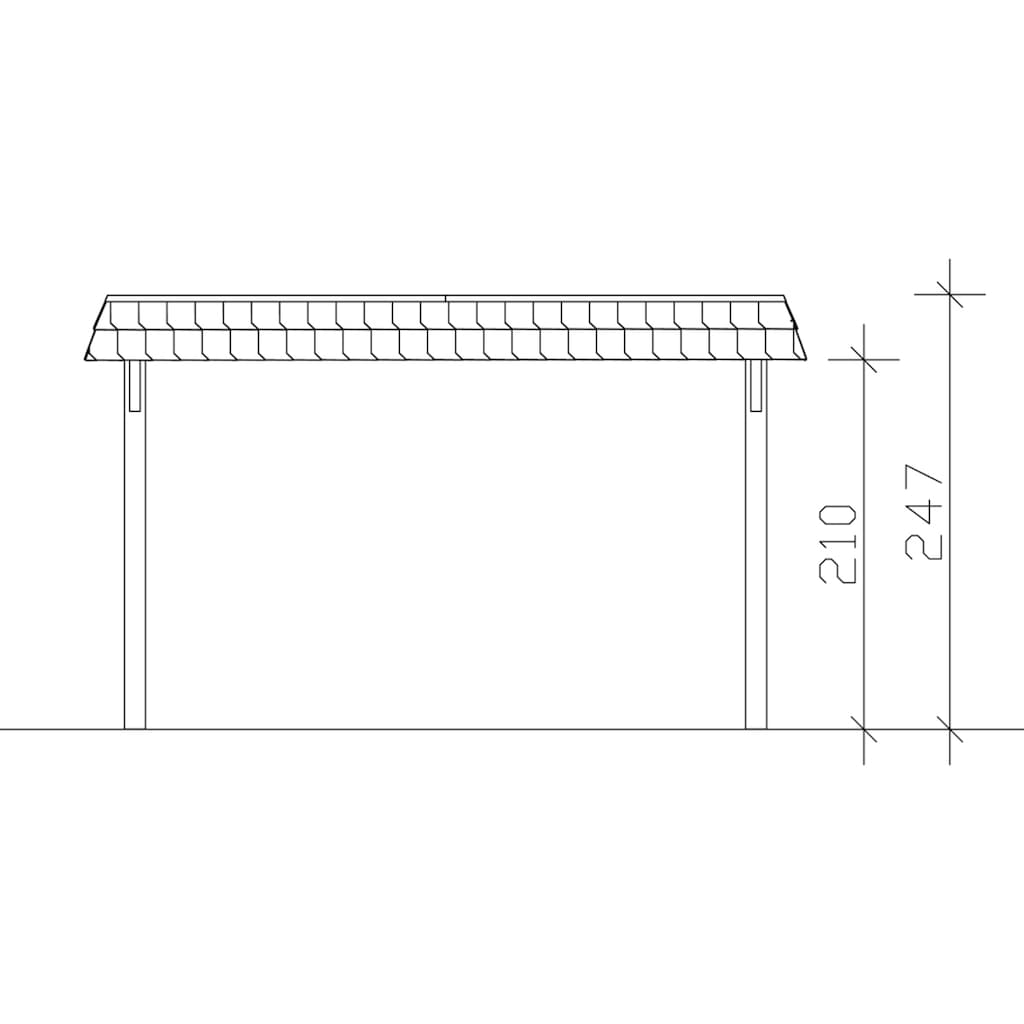 Skanholz Einzelcarport »Wendland«, Leimholz-Nordisches Fichtenholz, 341 cm, dunkelgrau