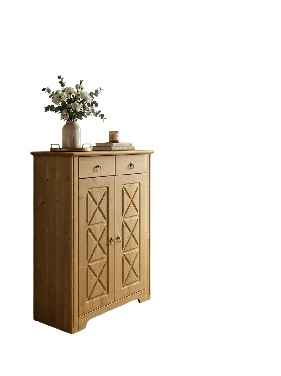 OTTO home Kommode »Hugo« B/T/H: 74/38/100 cm,  aus massiver Kiefer, Breite 74 cm,  2 Schubladen, FSC® zertifiziert