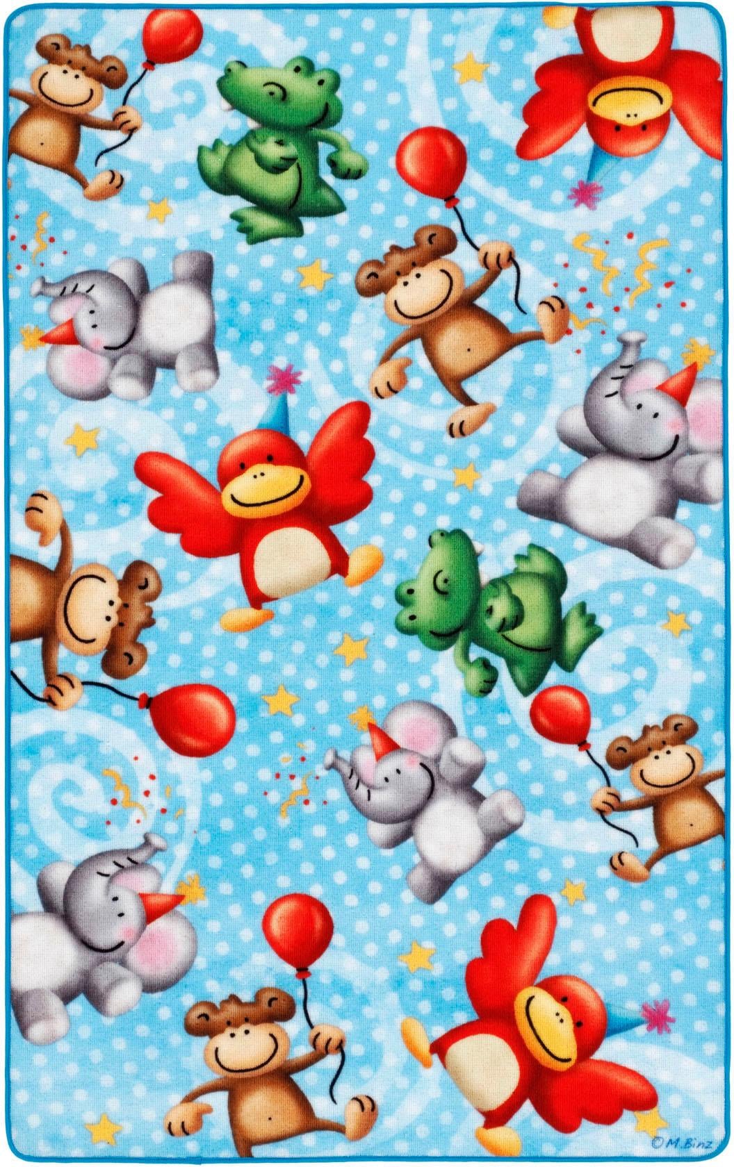 Böing Carpet Kinderteppich »Lovely Kids LK-4 Affen«, rechteckig, 2 mm Höhe, Motiv Zootiere, Kinderzimmer
