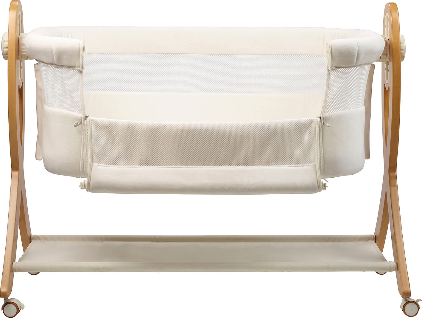 BabyGo Beistellbett »SidebySide, weiß/beige«, mit Schaukelfunktion