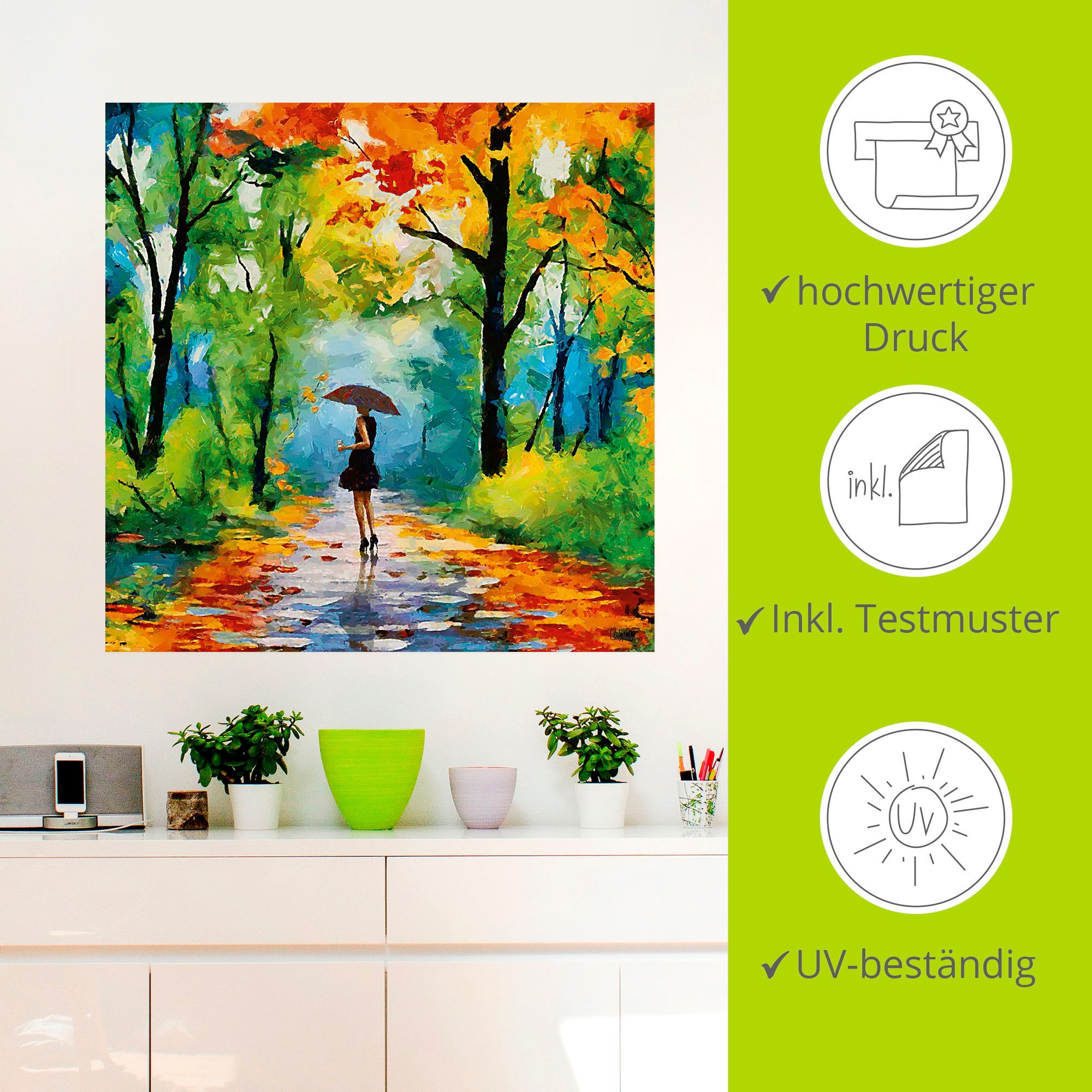 Artland Wandbild »Herbstlicher Spaziergang im Park«, Vier Jahreszeiten Bilder, (1 St.), als Alubild, Outdoorbild, Leinwandbild, Poster, Wandaufkleber