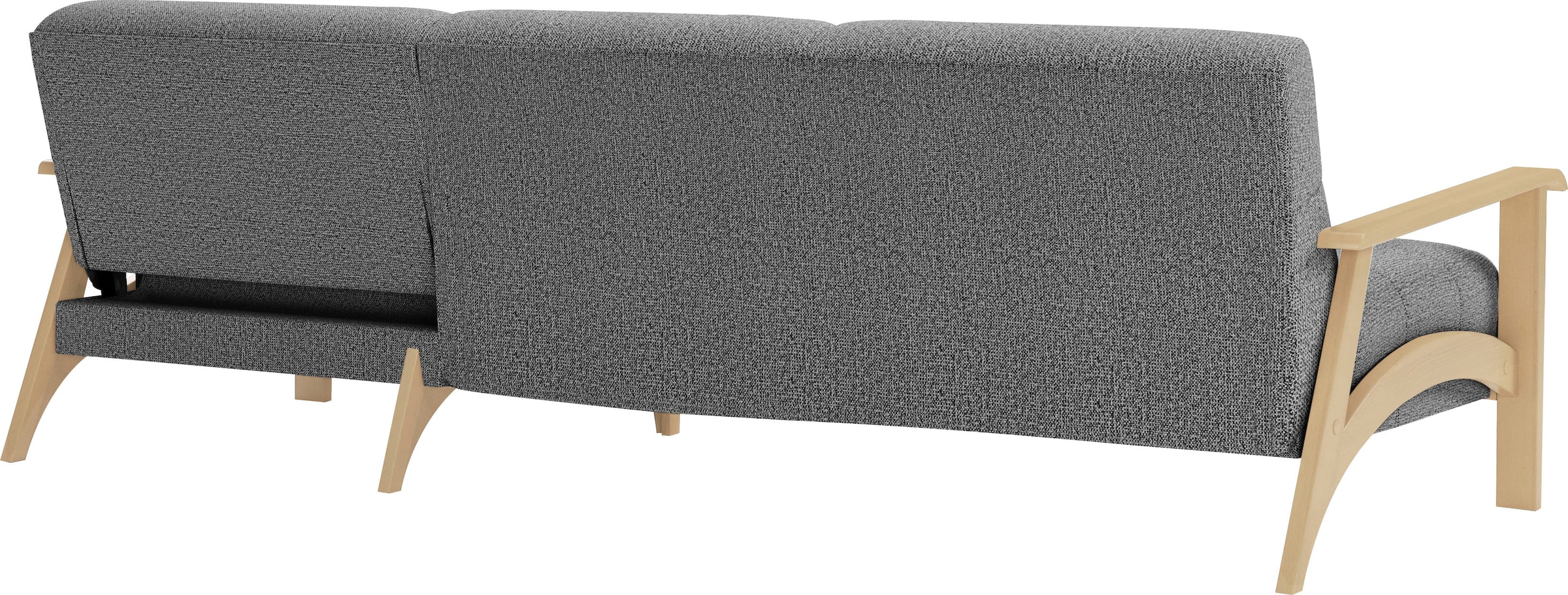 sit&more Ecksofa »Billund L-Form«, Armlehnen aus Buchenholz in natur, verschiedene Bezüge und Farben