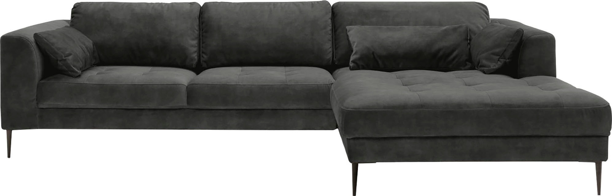 TRENDMANUFAKTUR Ecksofa »Luzi, wahlweise mit Schlaffunktion & Bettkasten. OTTOs Choice, L-Form«, Designsofa mit tollem Sitzkomfort, Metallfüße schwarz, Breite 280 cm