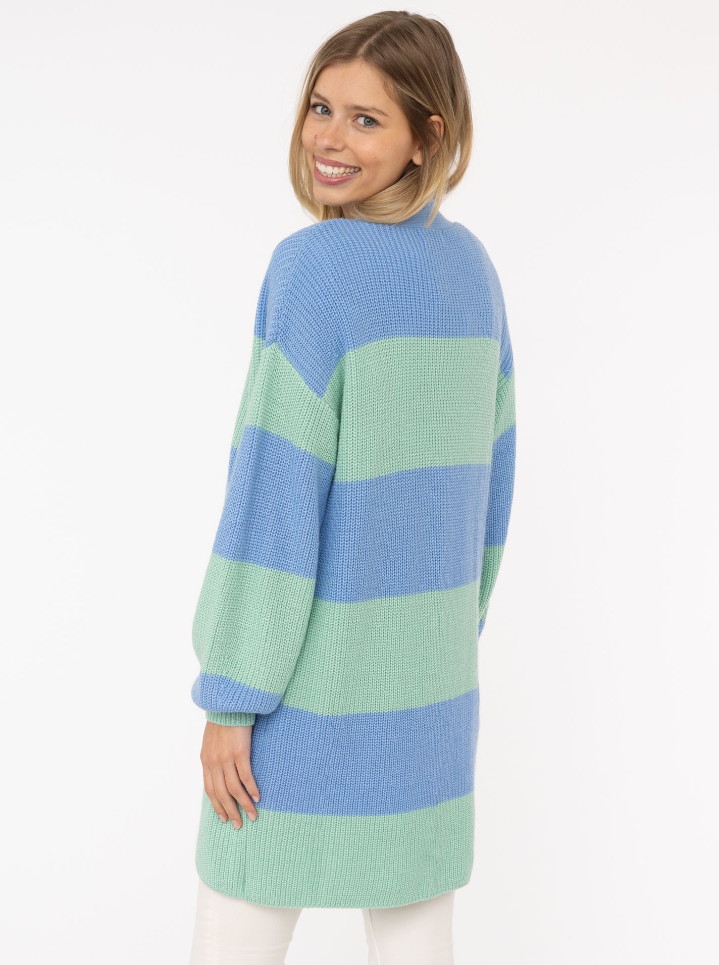 Zwillingsherz Cardigan »"Katja"«, gestreifte Strickjacke mit Wollanteil, One Size