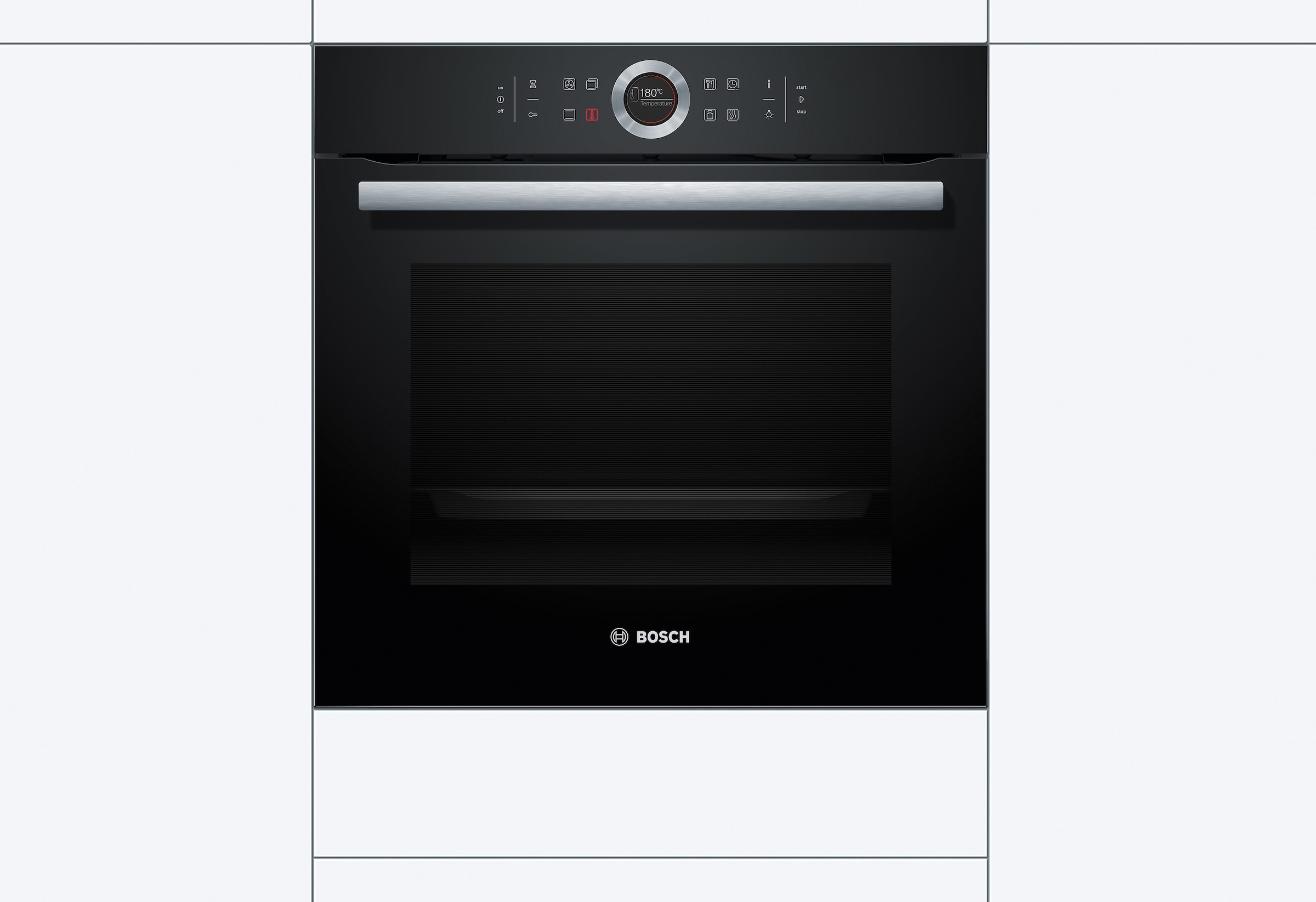 6. Bild von BOSCH Einbaubackofen »HBG635BB1«, Serie 8, HBG635BB1, mit Teleskopauszug nachrüstbar, ecoClean Direct, mit Pizzastufe