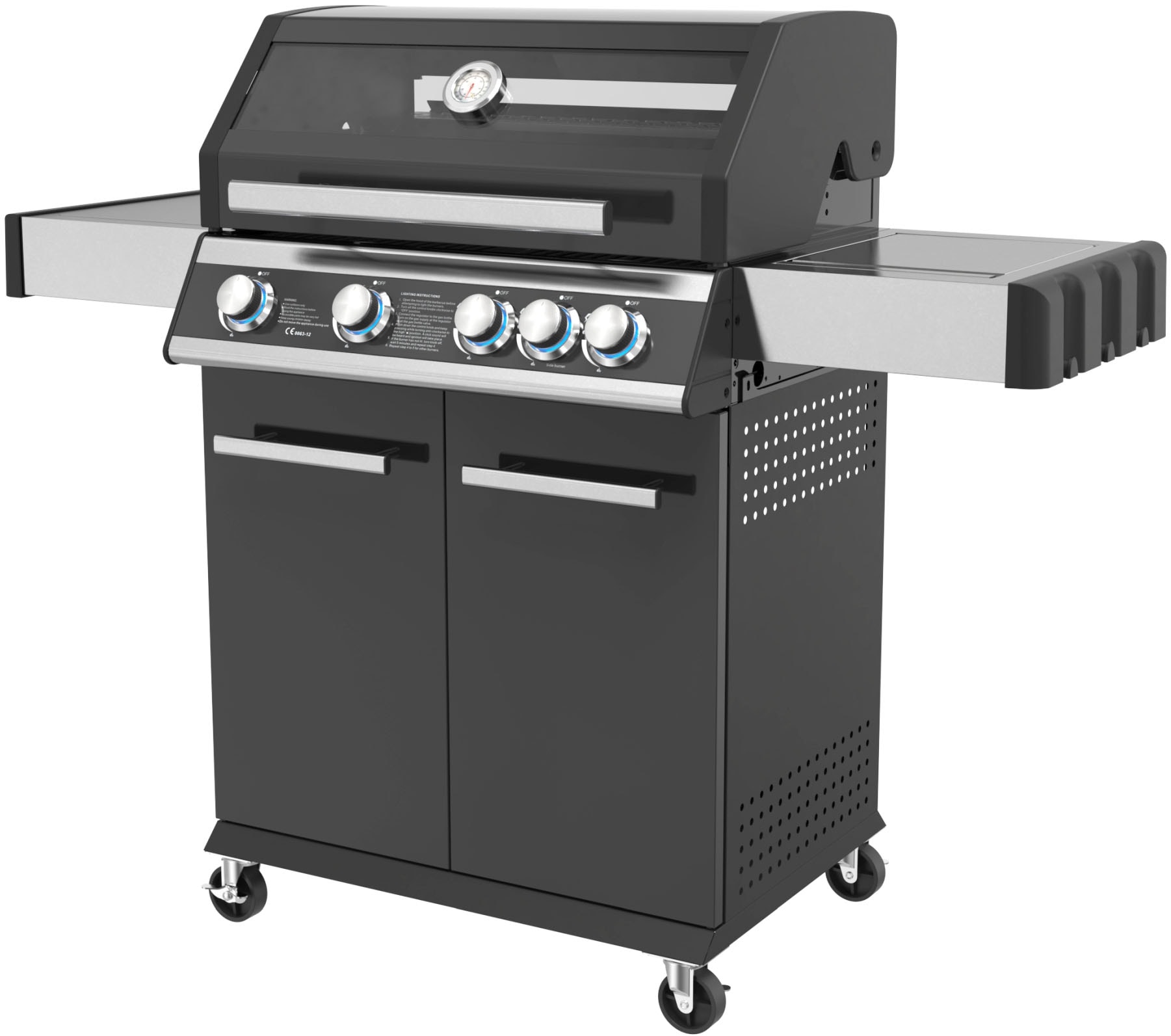 El Fuego Gasgrill »Columbia«, mit Glassichtfenster im Deckel