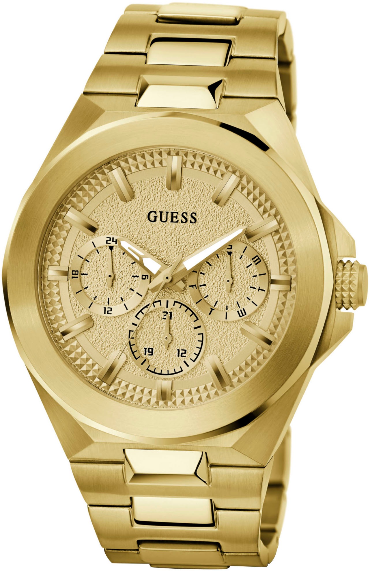 Guess Multifunktionsuhr »DASHBOARD«, Quarzuhr, Armbanduhr, Herrenuhr, Datum, 12/24-Std.-Anzeige