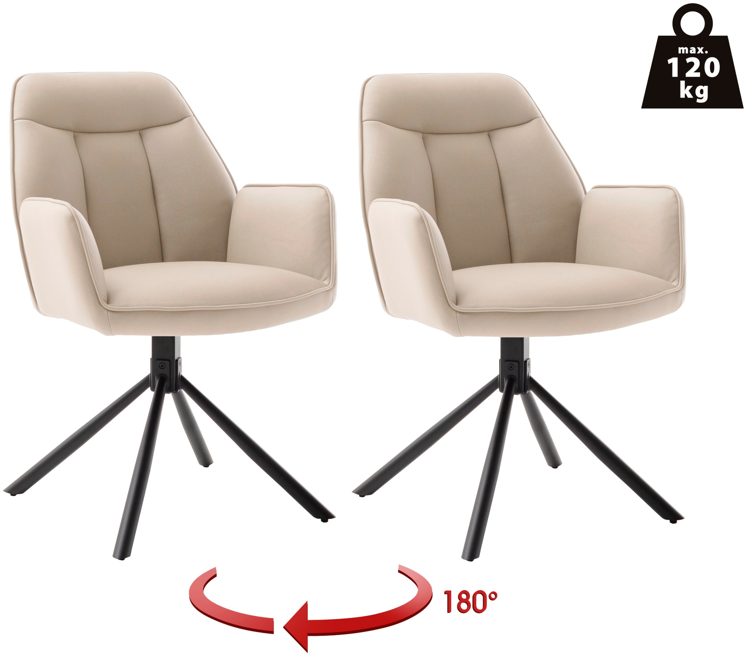 MCA furniture Armlehnstuhl »RAFAELA Esszimmerstuhl (2er Set) - Stuhl«, (Set günstig online kaufen