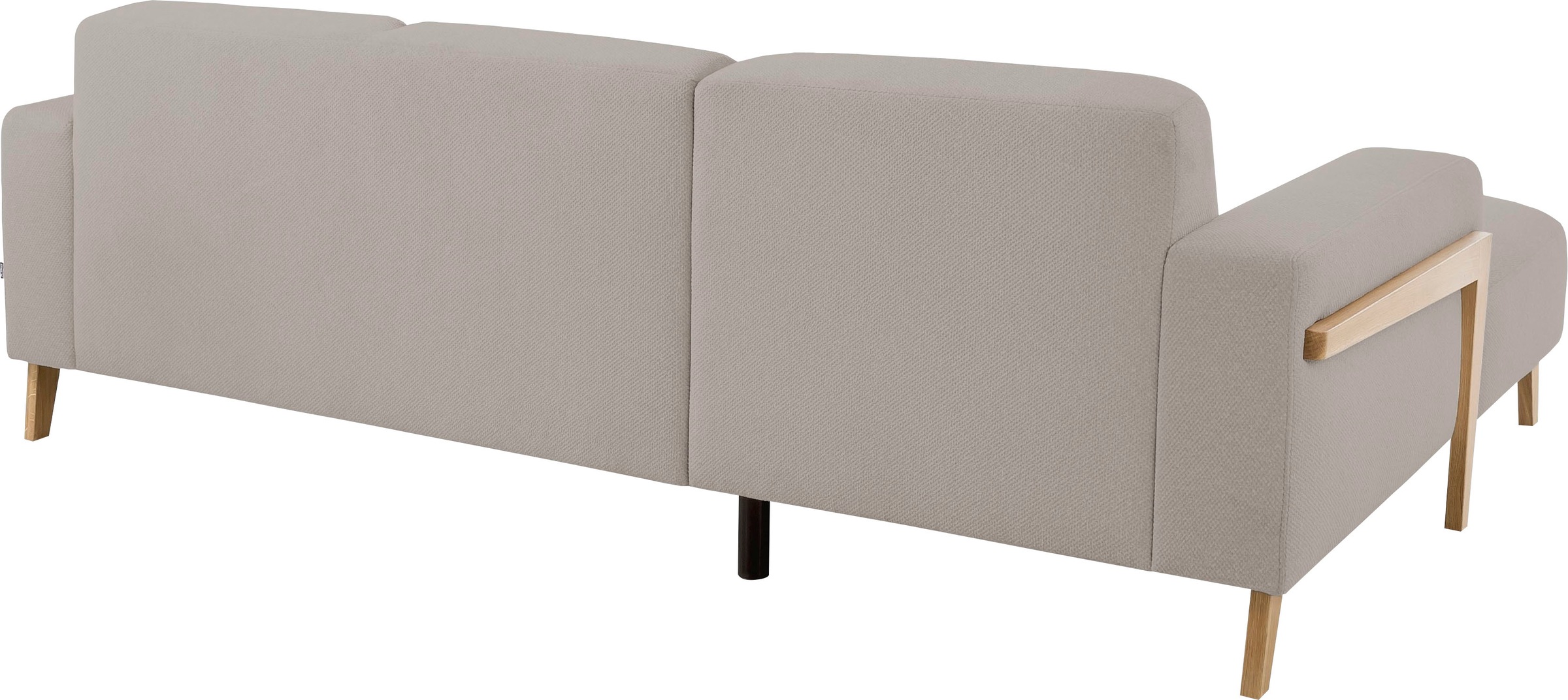 exxpo - sofa fashion Ecksofa »Starr, modern und klassisches Design, hochwertige Verarbeitung, bequem«, L-Form, wahlw. elektrische Sitztiefenverstellung, Massivholzfüße