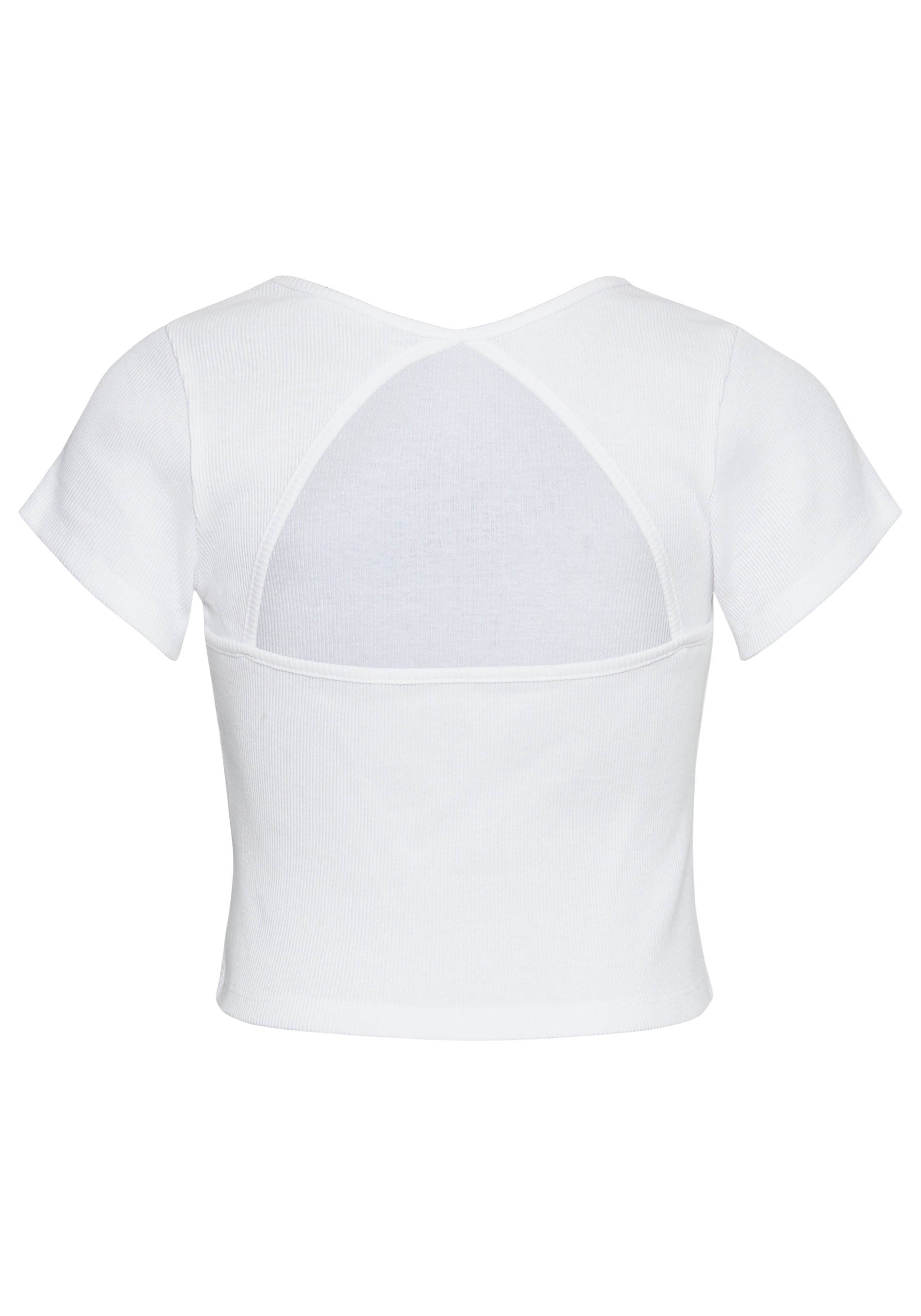 DELMAO T-Shirt »Shirt mit Rücken-Cut out«, mit cut out im Rückenteil