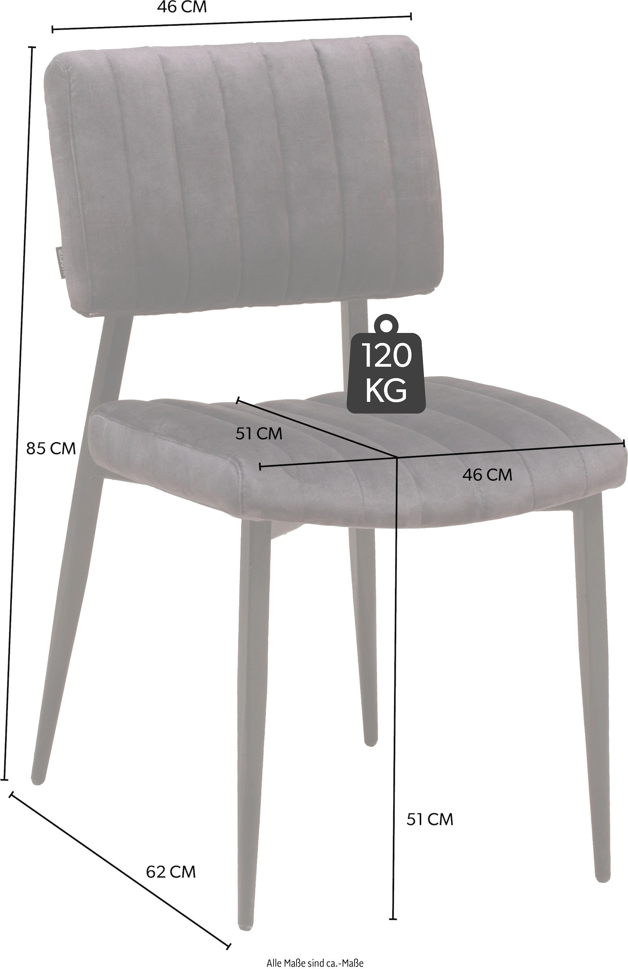 OMG Design Esszimmerstuhl »Ivan«, (Set), 2 St., Stoff, pflegeleichter Samtvelour Bezug, Küchenstuhl
