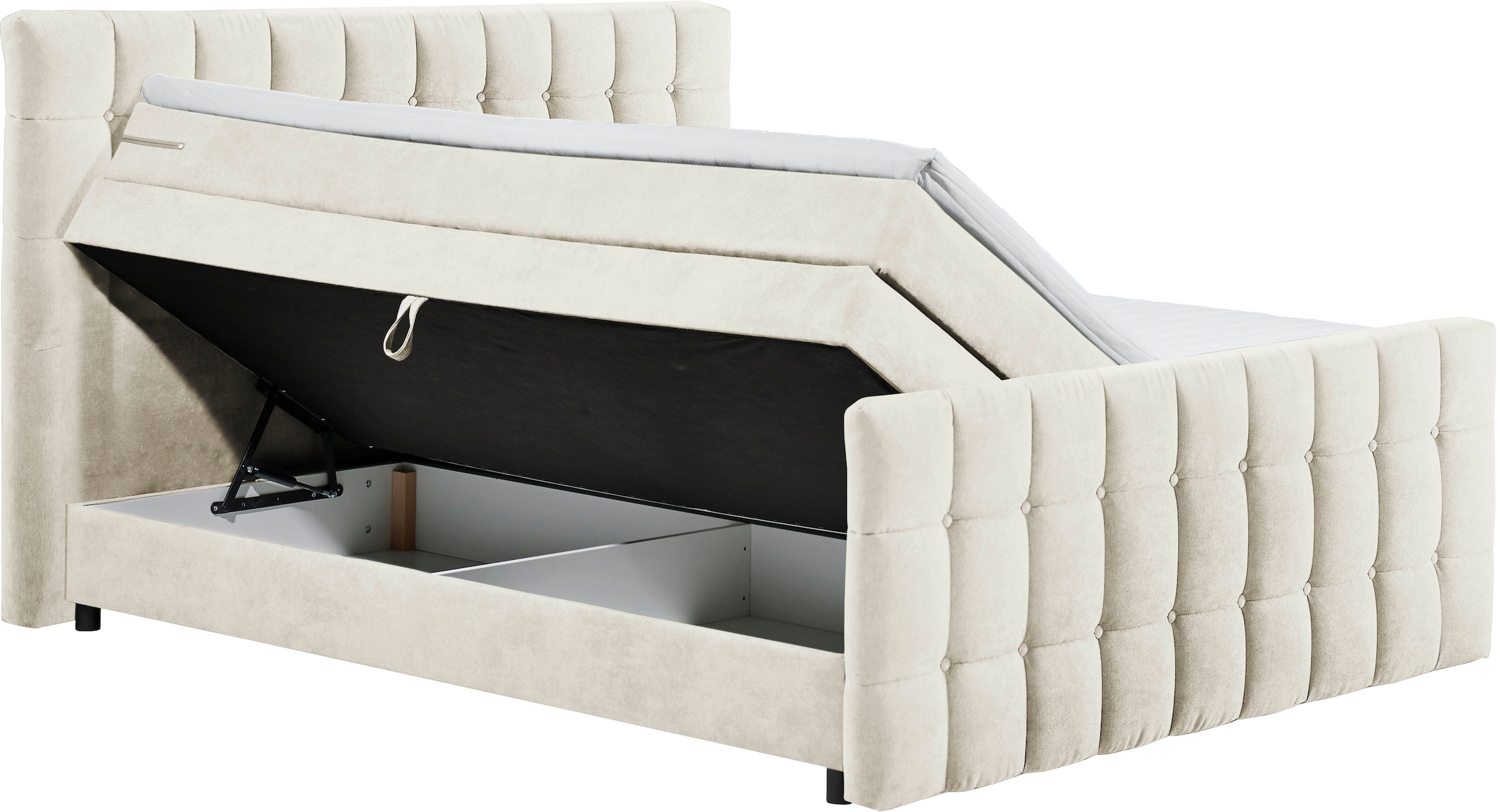 ED EXCITING DESIGN Boxspringbett »Mendoza«, inkl. Bettkasten, erhältlich in den Breiten 160cm & 180cm