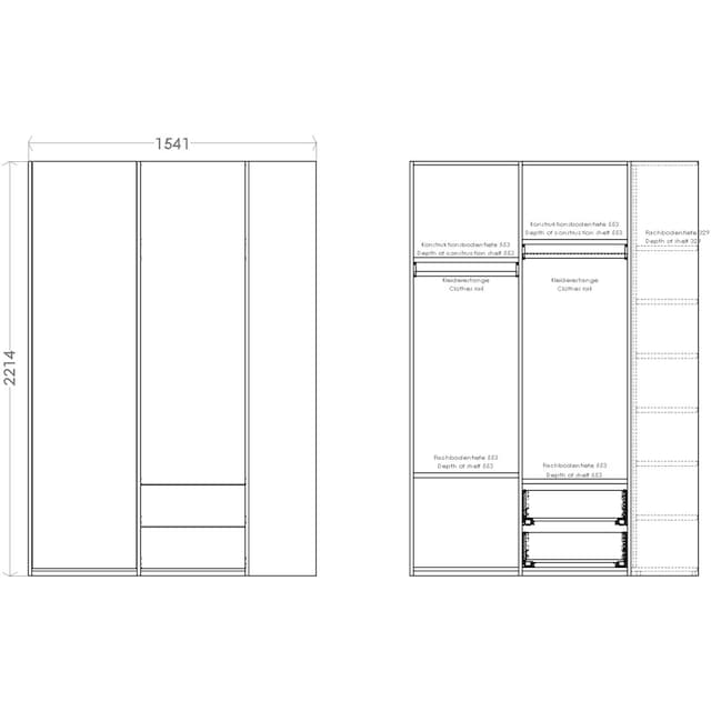 Müller SMALL LIVING Kleiderschrank »Modular Plus Variante 2«, inklusive 2  kleinen Schubladen im rechten Schrankteil auf Raten kaufen