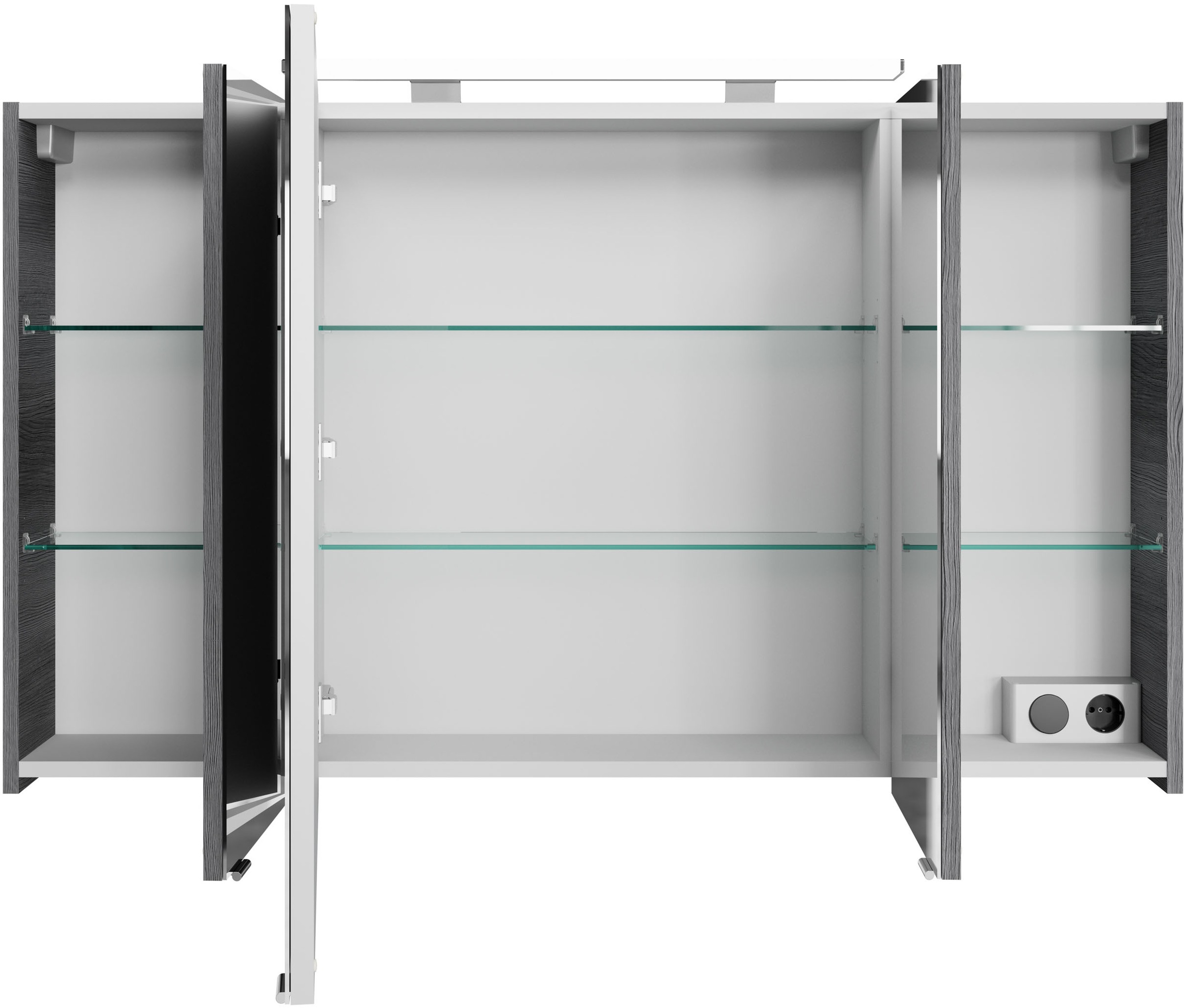 Saphir Badmöbel-Set »Serie 4010 2-teilig Keramik-Waschtisch mit LED-Spiegelschrank«, (Set), Badezimmer Set 120,5 cm breit, inkl. Türdämpfer, 5 Türen, 2 Schubladen