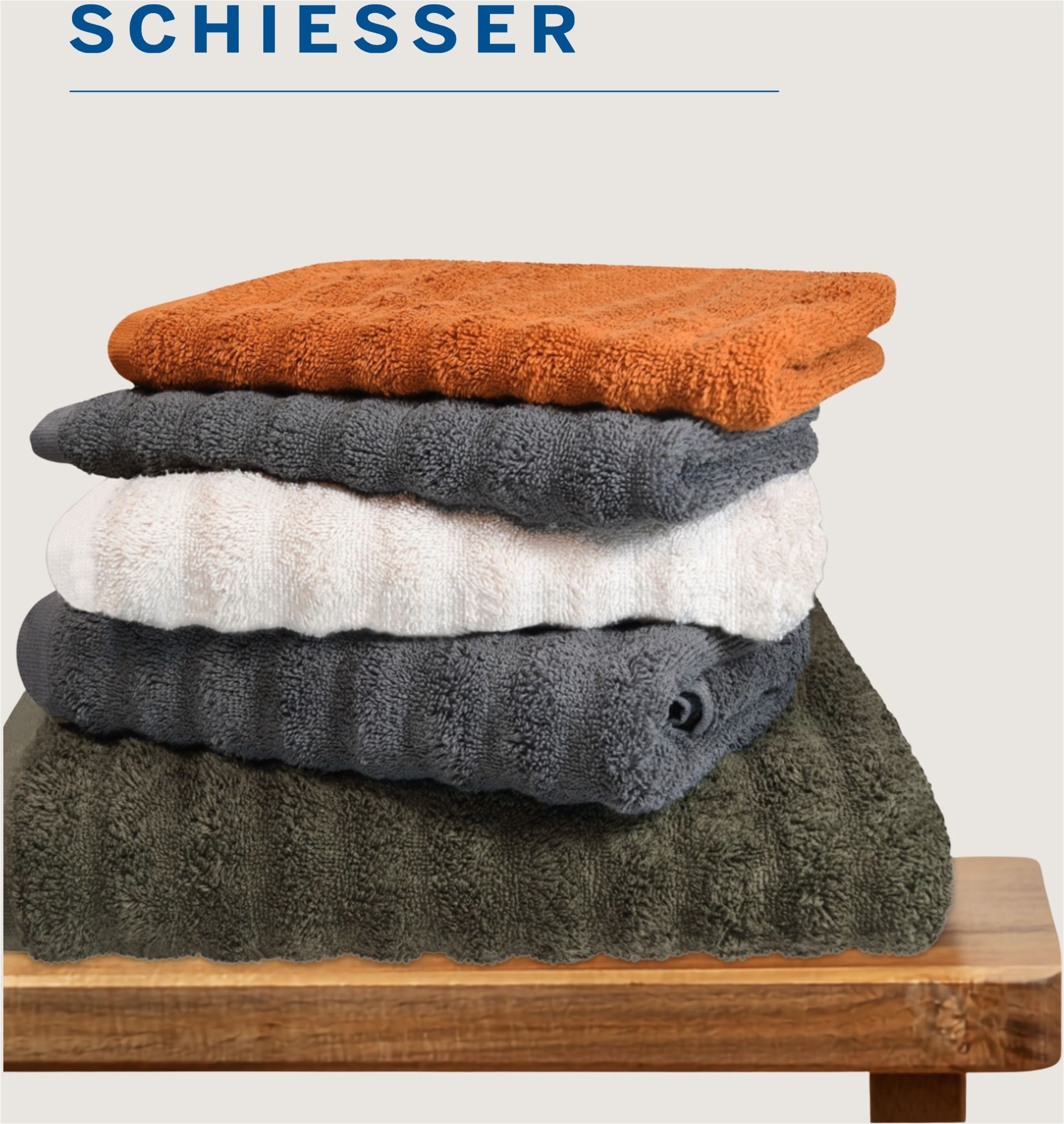 Schiesser Gaestehandtuecher »Neapel aus 100% Baumwolle mit eleganter Hoch-Tief-Optik« OEKO-TEX® MADE IN GREEN
