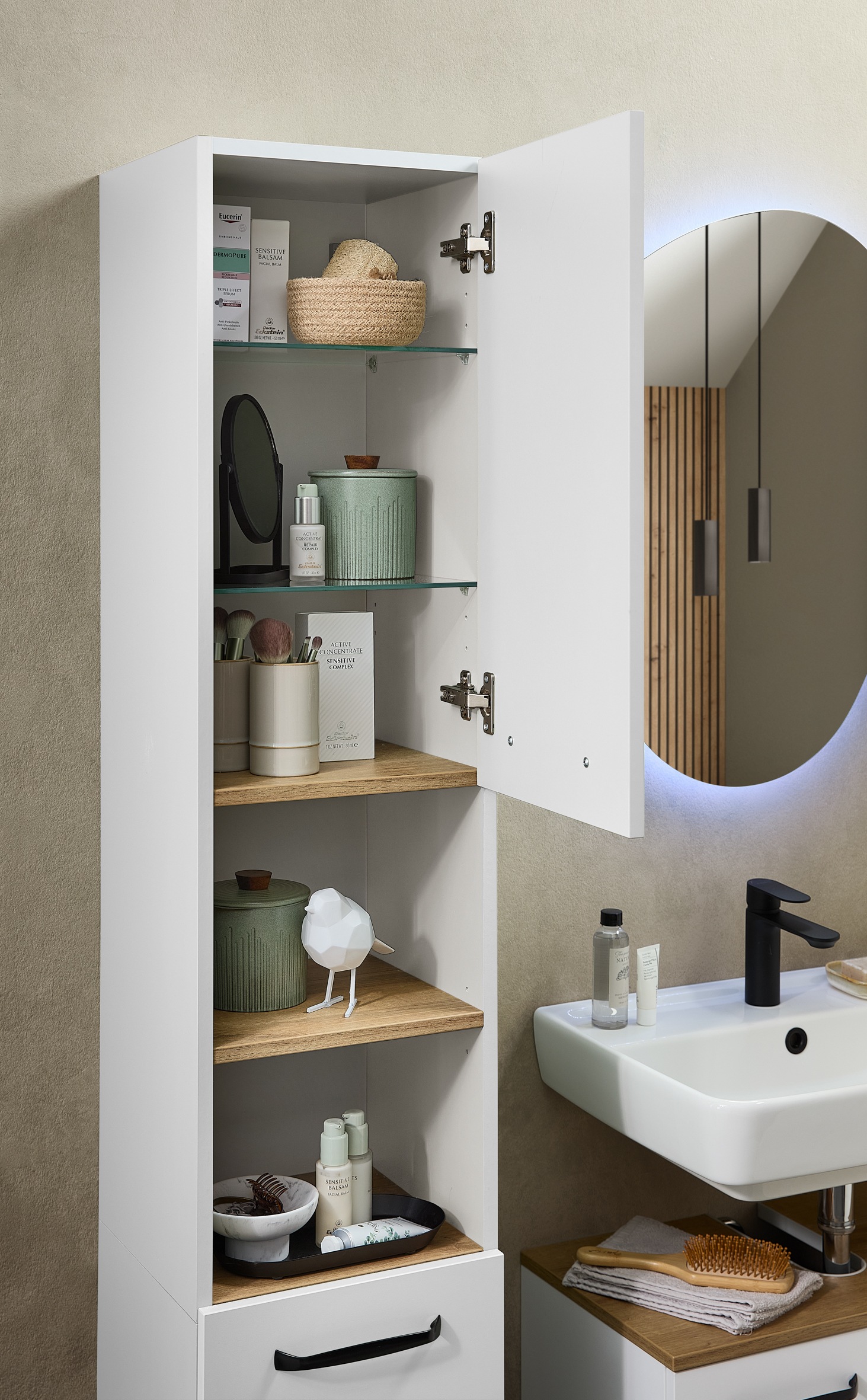 Saphir Badmöbel-Set »Quickset 500, Waschbeckenunterschrank mit Spiegel« 5 Stk. tlg.