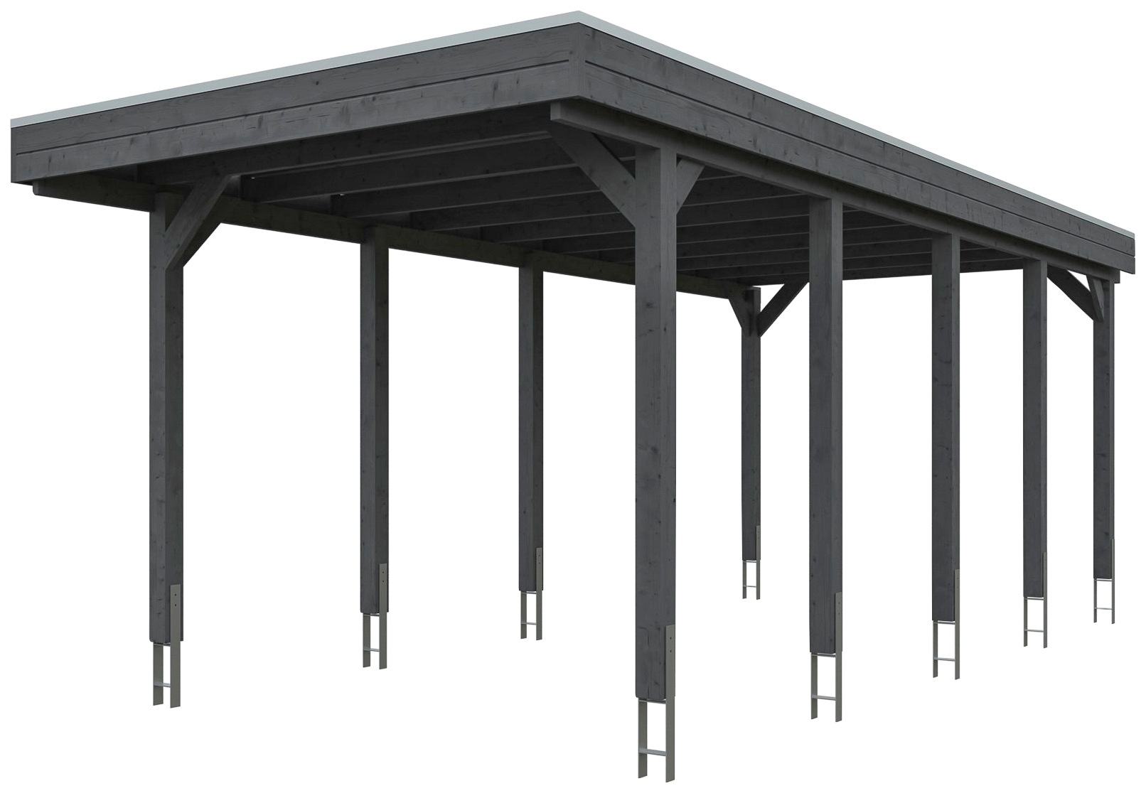 Skanholz Einzelcarport »Friesland«, Fichtenholz, 270 cm, dunkelgrau