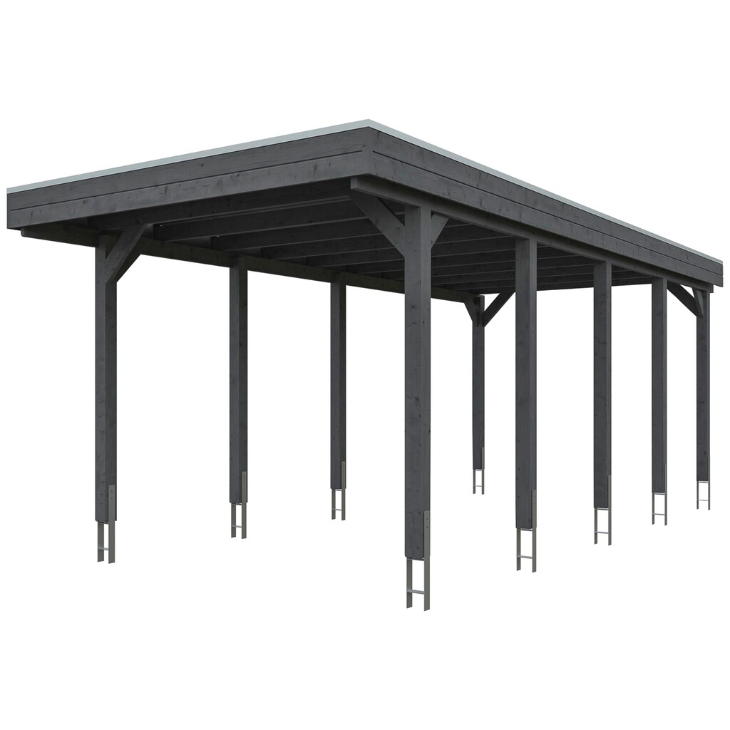 Skanholz Einzelcarport »Friesland«, Fichtenholz, 270 cm, dunkelgrau