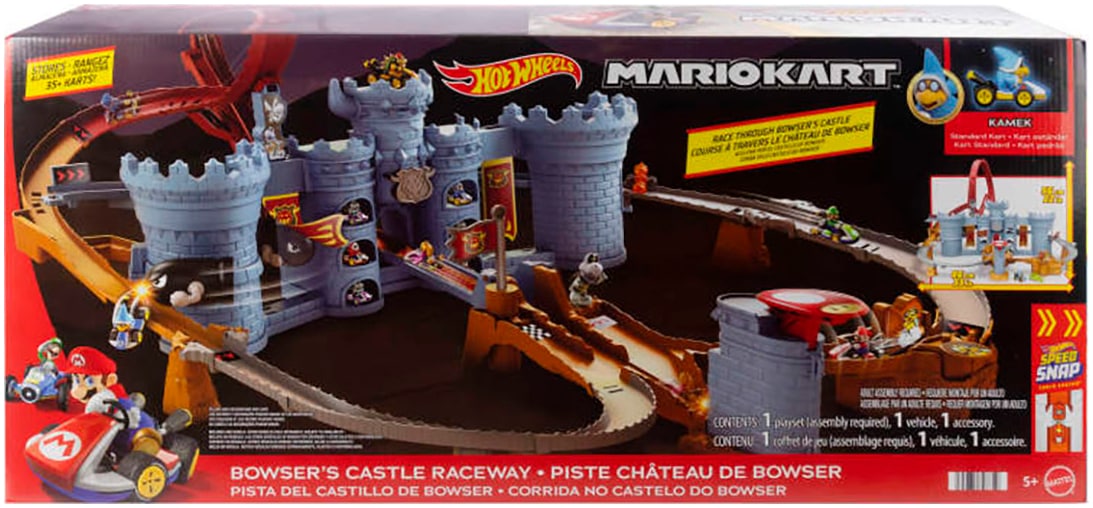 Hot Wheels Autorennbahn »Mario Kart Bowsers Schloss-Rennbahn« inklusive Die-Cast-Kamek