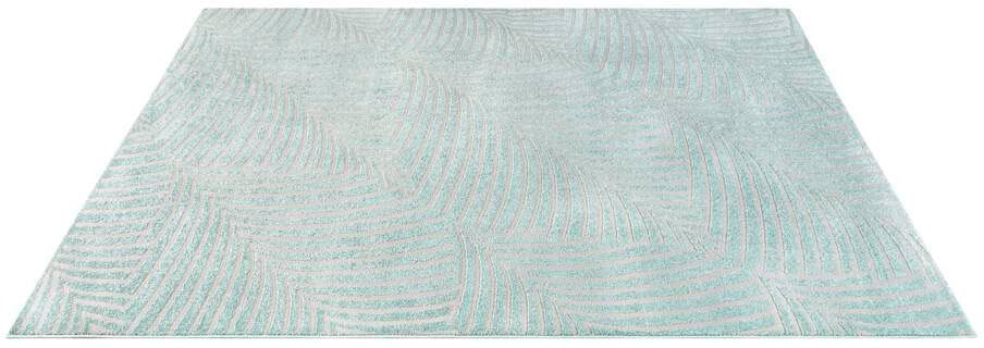 Carpet City Teppich »Friseé-Teppich FANCY 648«, rechteckig, 12 mm Höhe, Läufer, Kurzflor, 3D-Optik, Kreisförmiges Muster, Wohnzimmer