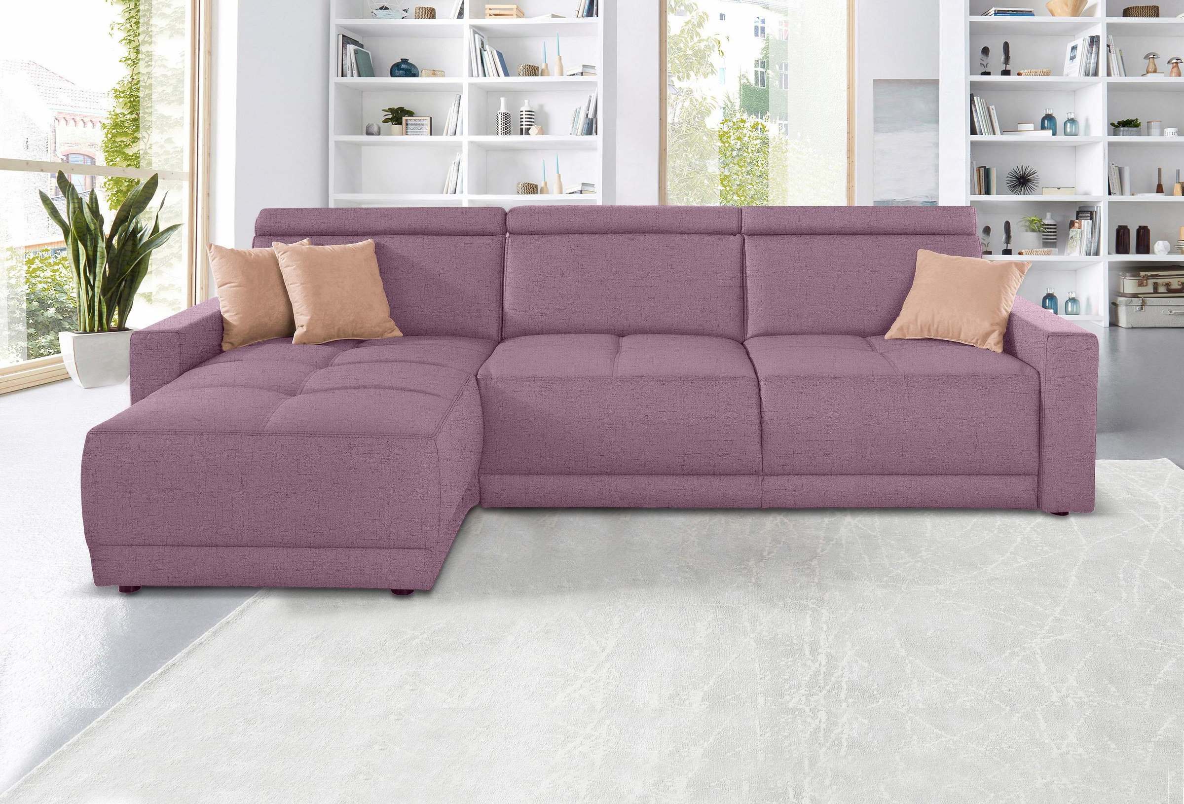 DOMO collection Ecksofa »Ava mit moderner Sitzheftung & toller Doppelnaht, günstig online kaufen